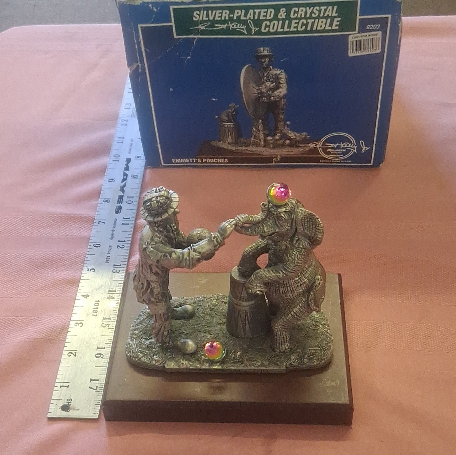 Emmett Kelly Jr Pewter Balancing Act Silver Plated Made UK Elephant Clown #176