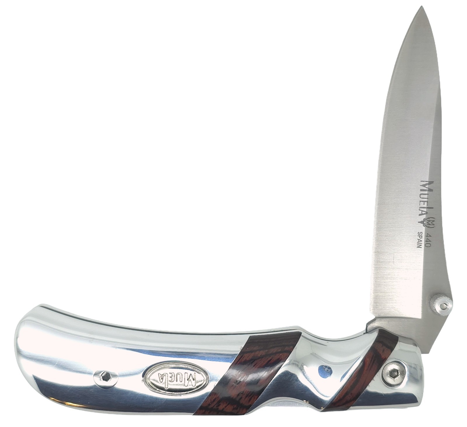 Muela Fury 19057 Lockback 440 Knife Spain Wood Inlay NIB Sheath
