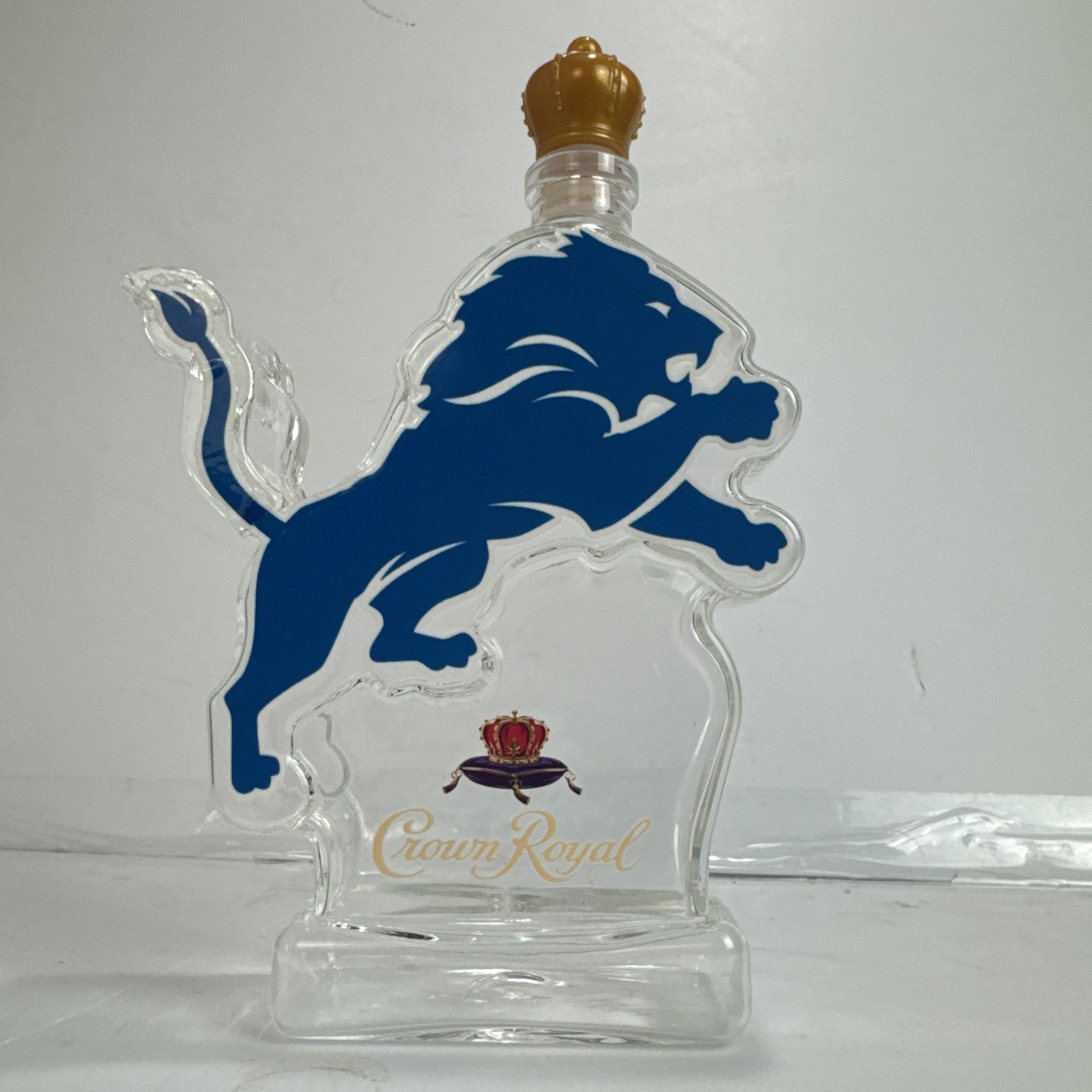 Custom Crown Royal Detroit Lions Collectable 7.5”  Alcohol Bottle
