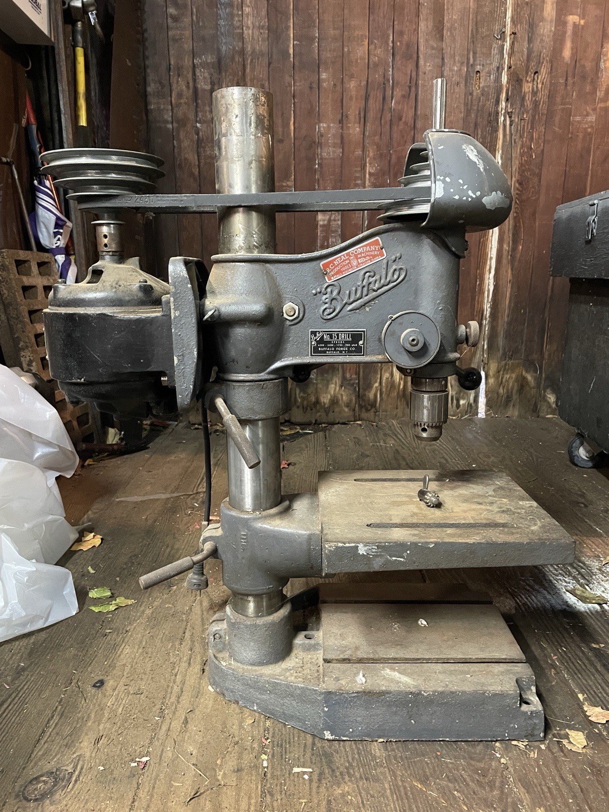 Vintage 1940s Buffalo Forge No. 15 drill press Tested Working