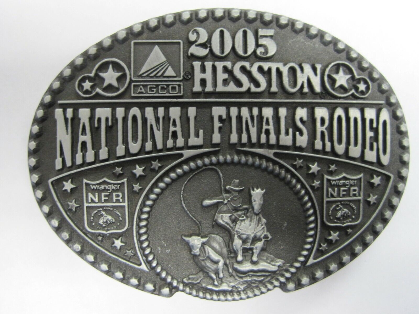  National Finals Rodeo Hesston 2005 NFR Adult Cowboy Buckle Wrangler New 
