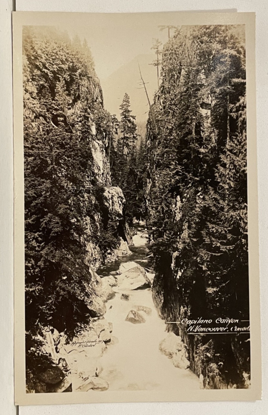 Real Photo Postcard  Capilano Canyon  Vancouver, B.C UDB The Gowen Sutton Co
