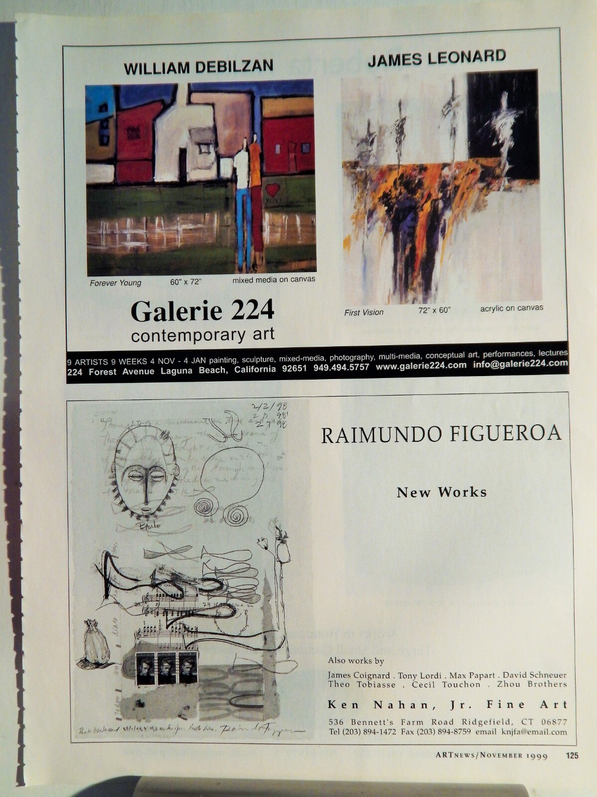 RAIMUNDO FIGUEROA   ART PIECE VTG ORIG 1999 ADVERTISEMENT