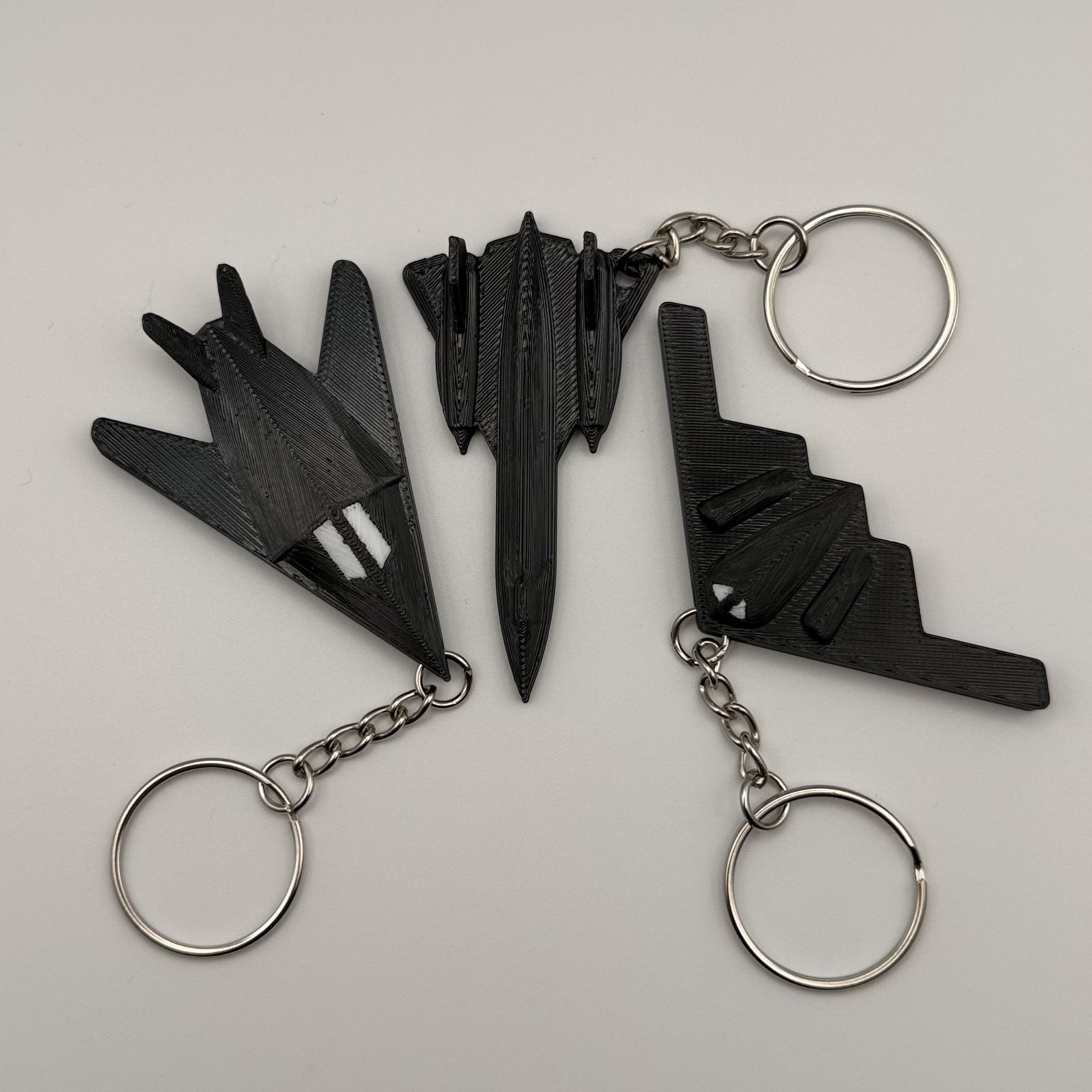Flexible Airplane Keychain Set - The Perfect Pilot Gift - SR71 F-117 B-2 Bomber