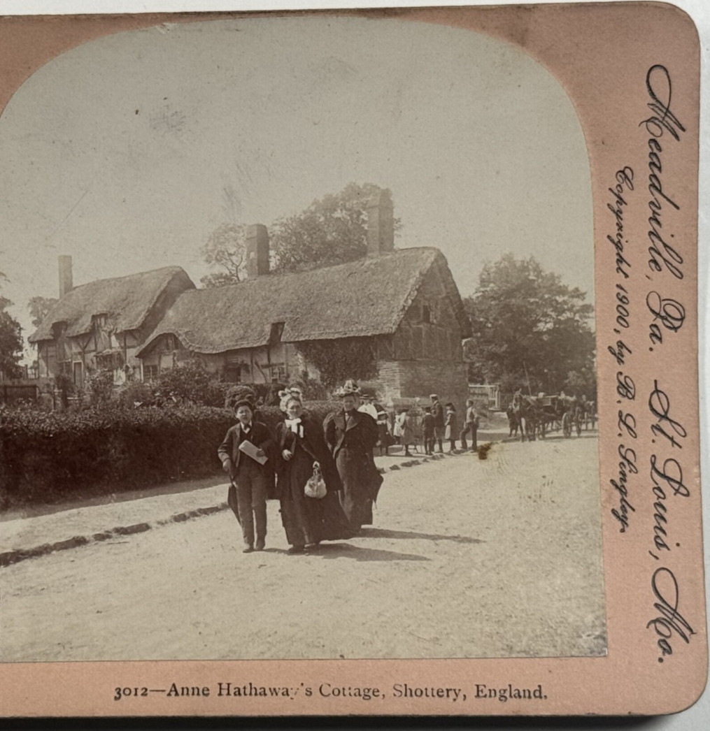Anne Hathaway's Cottage, Shottery, England Keystone View Stereoview 1900
