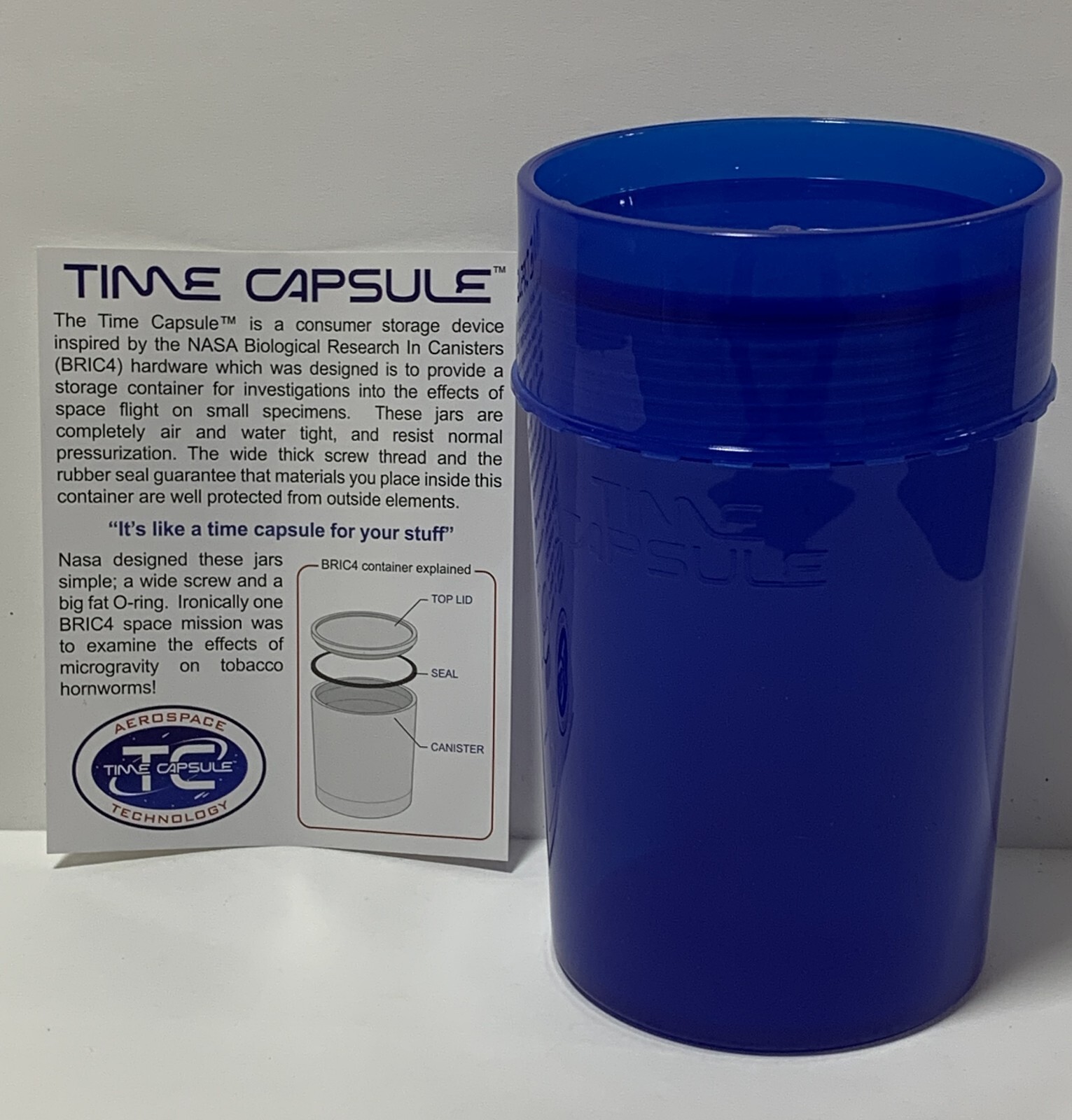 BLUE Aerospace Technologies LARGE TIME CAPSULE Storage Canister Air water seal