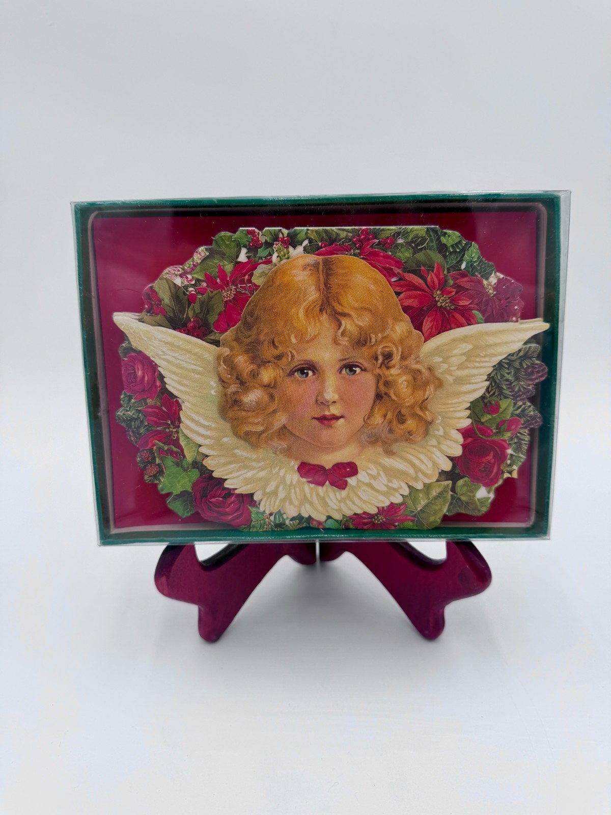 Vintage 1980s Victorian Angel Cherub Christmas Greeting Card Box Set Unused