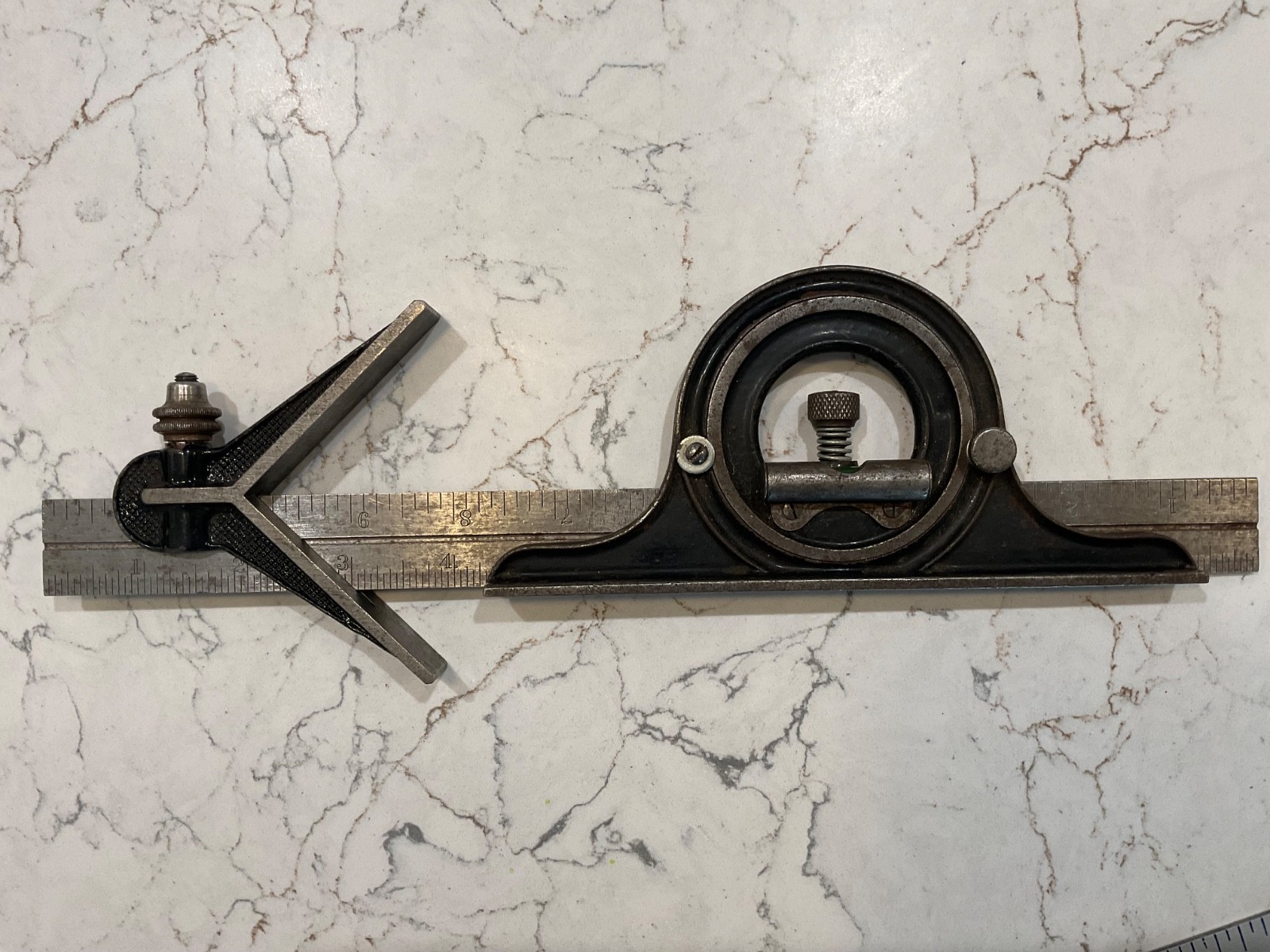 Vintage Combination Square and Protractor Set. Starrett, Craftsman & Union Tool