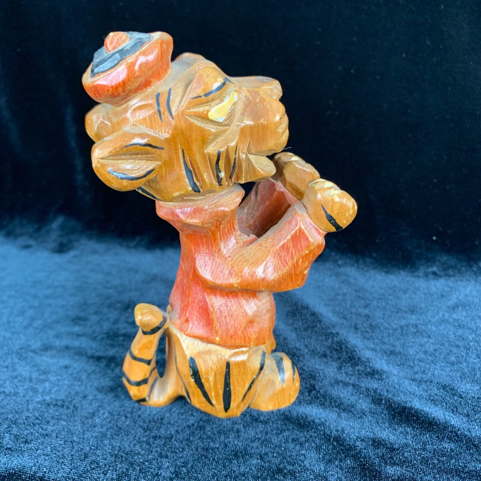 1950s Carter Hoffman Princeton University Tiger Hand Carved Wood Marked