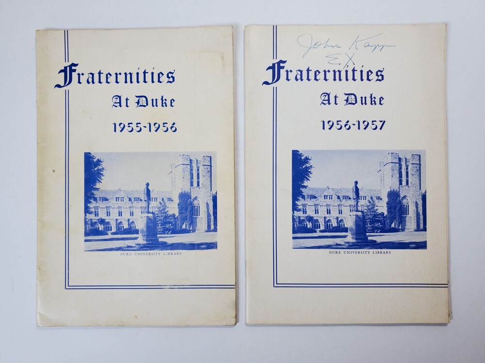 2 Vintage FRATERNITIES AT DUKE University NC 1955 1956 1957 Books Handbooks