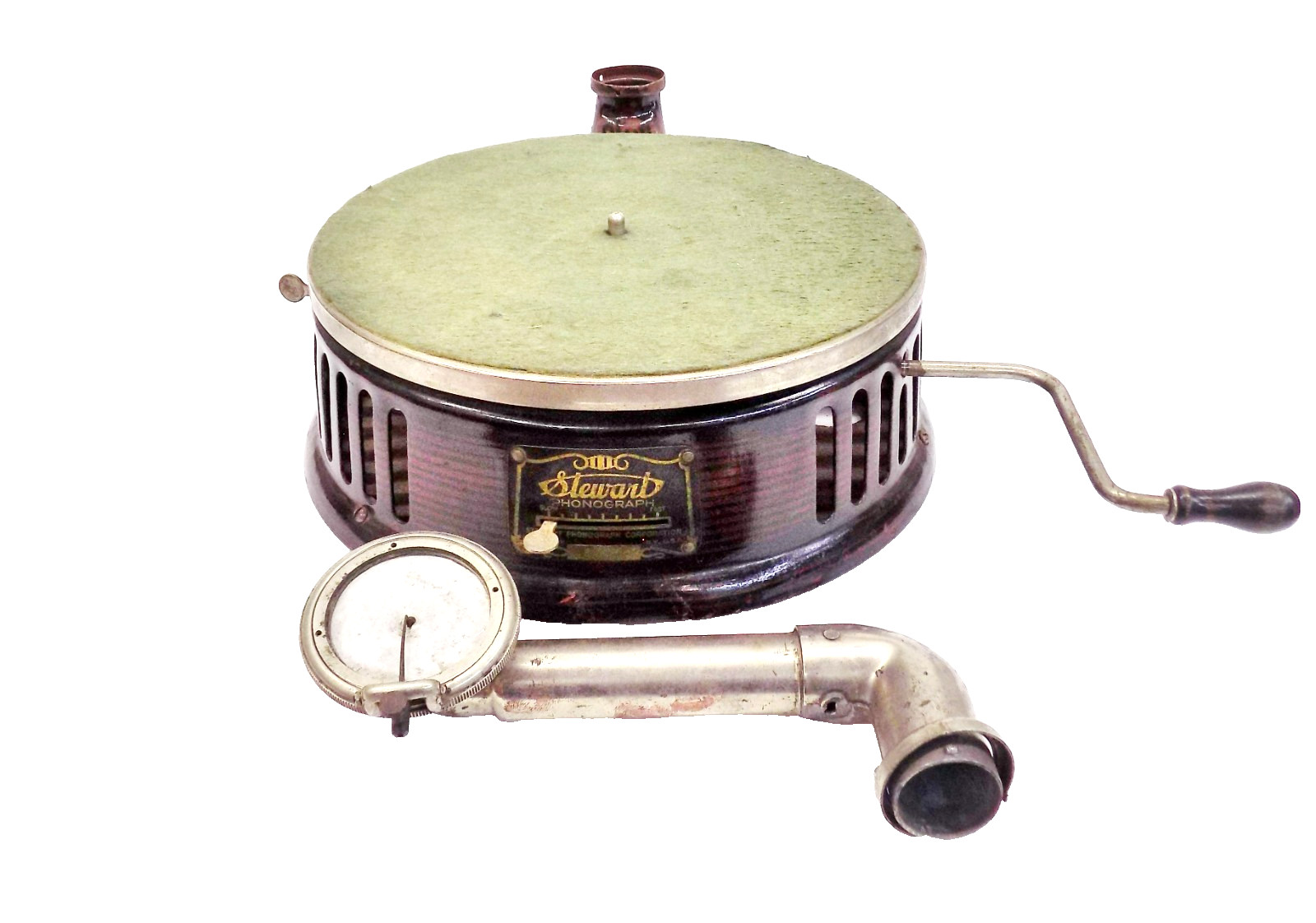 Early 1915 Stewart Table-Top Phonograph. Functioning, Needs Some Restoration