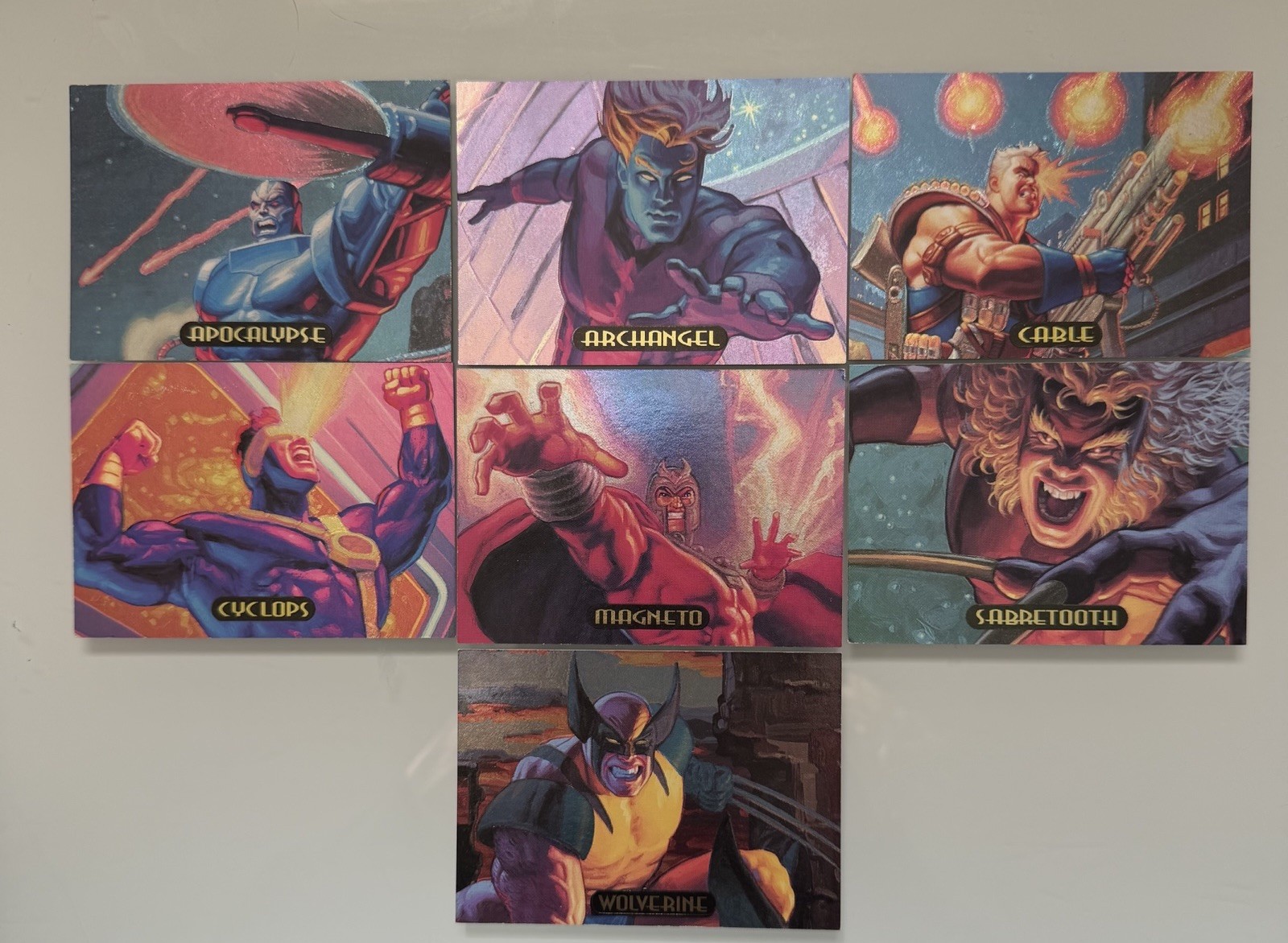 1994 Marvel Masterpieces Powerblast  Card Lot Of 7 Wolverine Rogue Cyclops