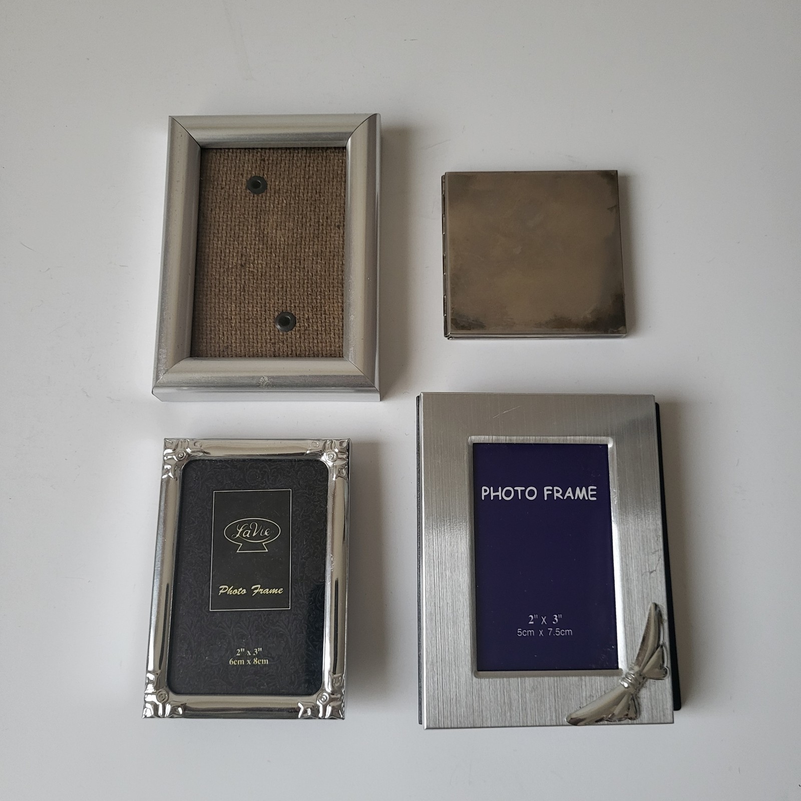 Silver Mini Small Picture Frames (4) Lavie Photo Album Frame Office Table Desk