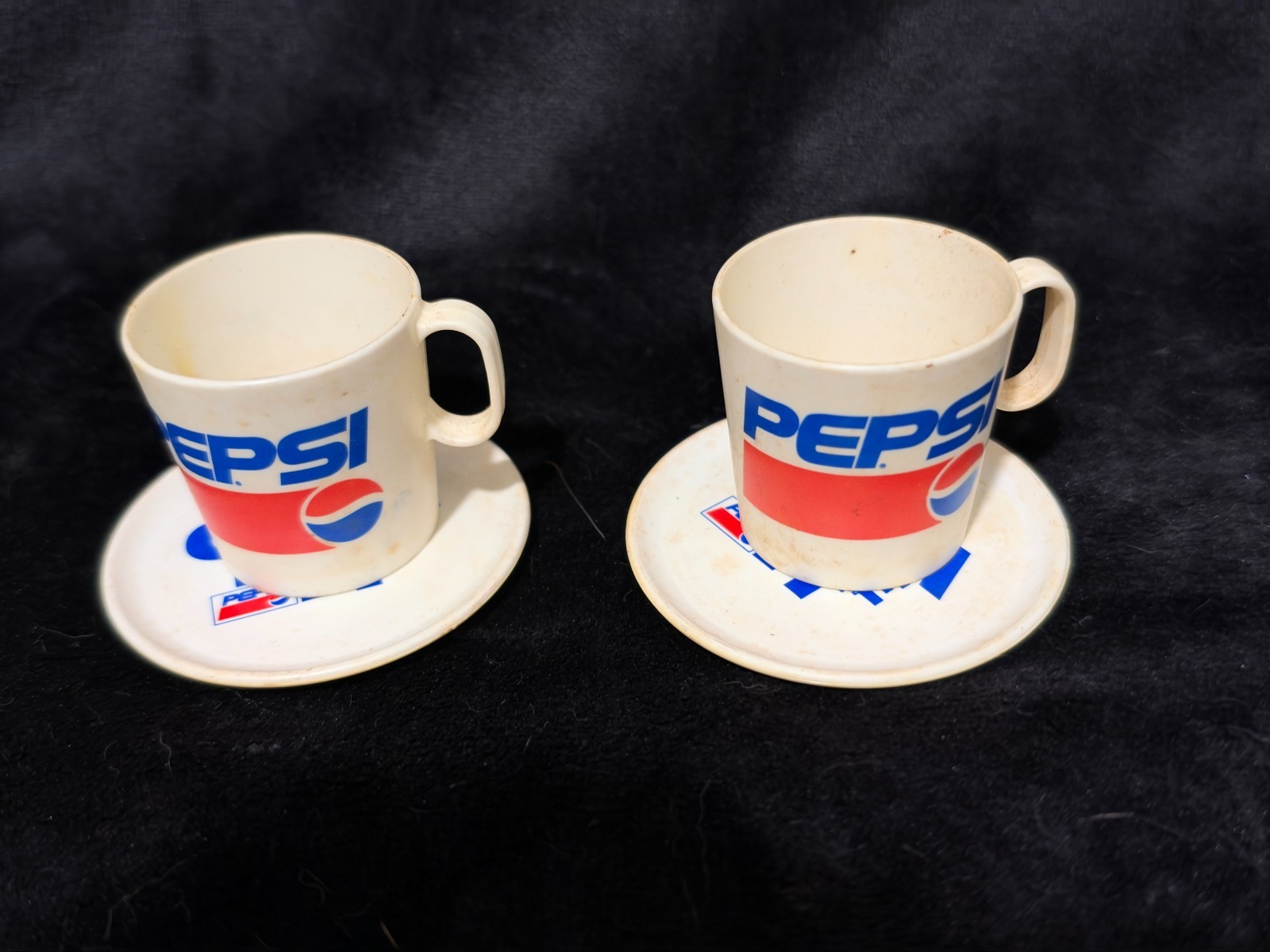 Vintage Pepsi Miniature Cup & Saucer Set 4 Pc Gotta Have It Advertising