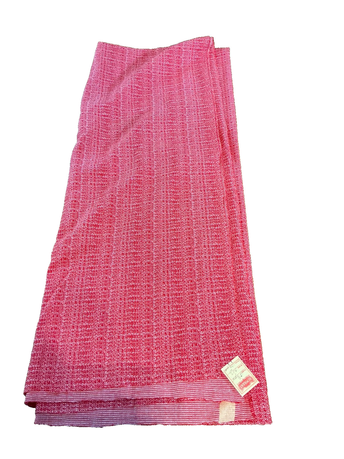 Vintage Fabric 1970\'s 1960\'s red & white tweadlike patterned Fabric