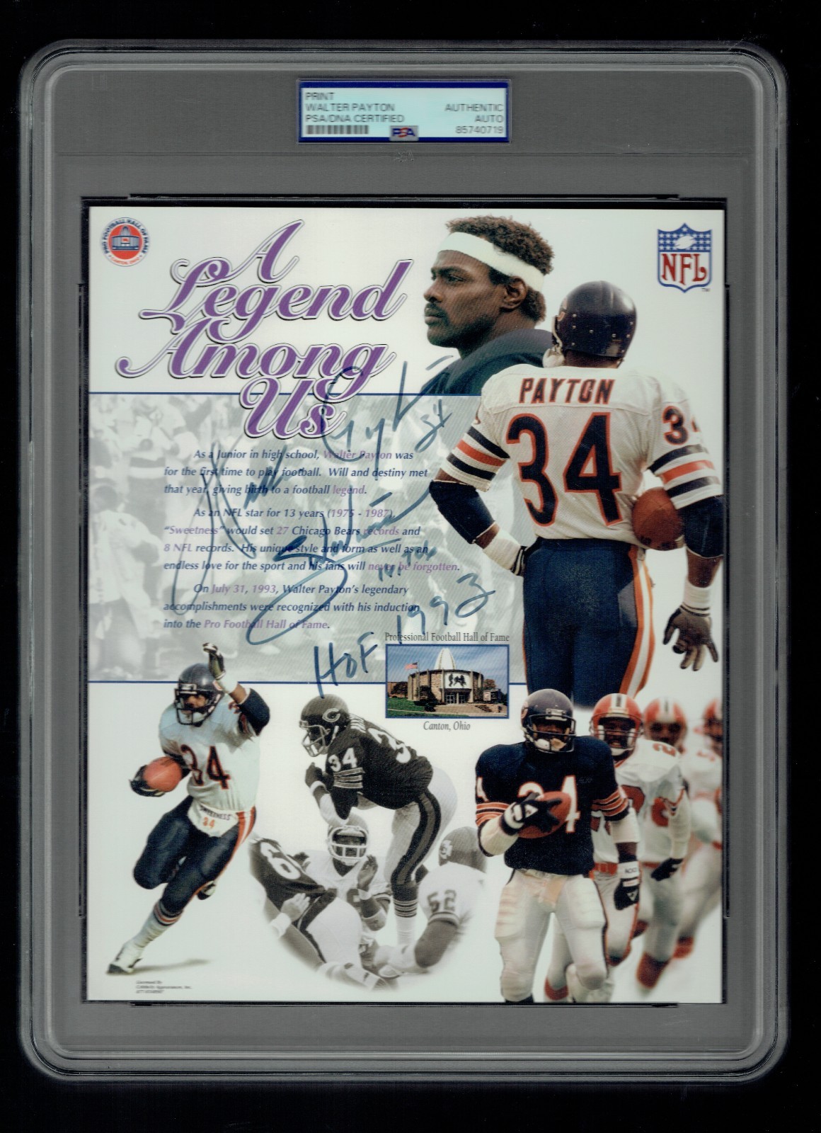 Walter Payton signed autograph 8x10 A Legend Among Us Photo PSA Slabbed *FADED* Walter Payton signed autograph 8x10 A Legend Among Us Photo PSA Slabbed *FADED*