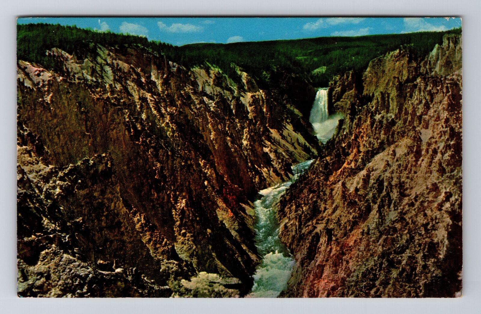WY-Wyoming, Grand Canyon the Yellowstone & Falls, Vintage Postcard