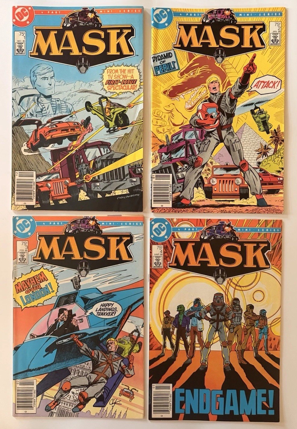 MASK #1 2 3 4 Complete Set DC Comics 1985 Newsstand M.A.S.K. VF Mini-Series