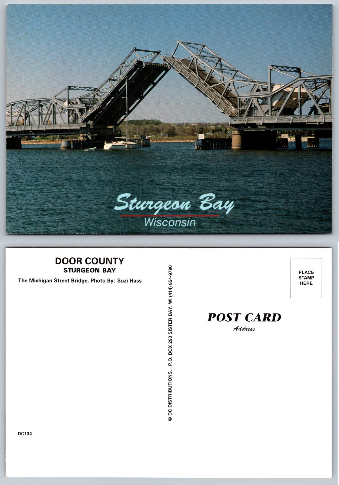 Continental Sturgeon Bay Wisconsin Bridge Postcard
