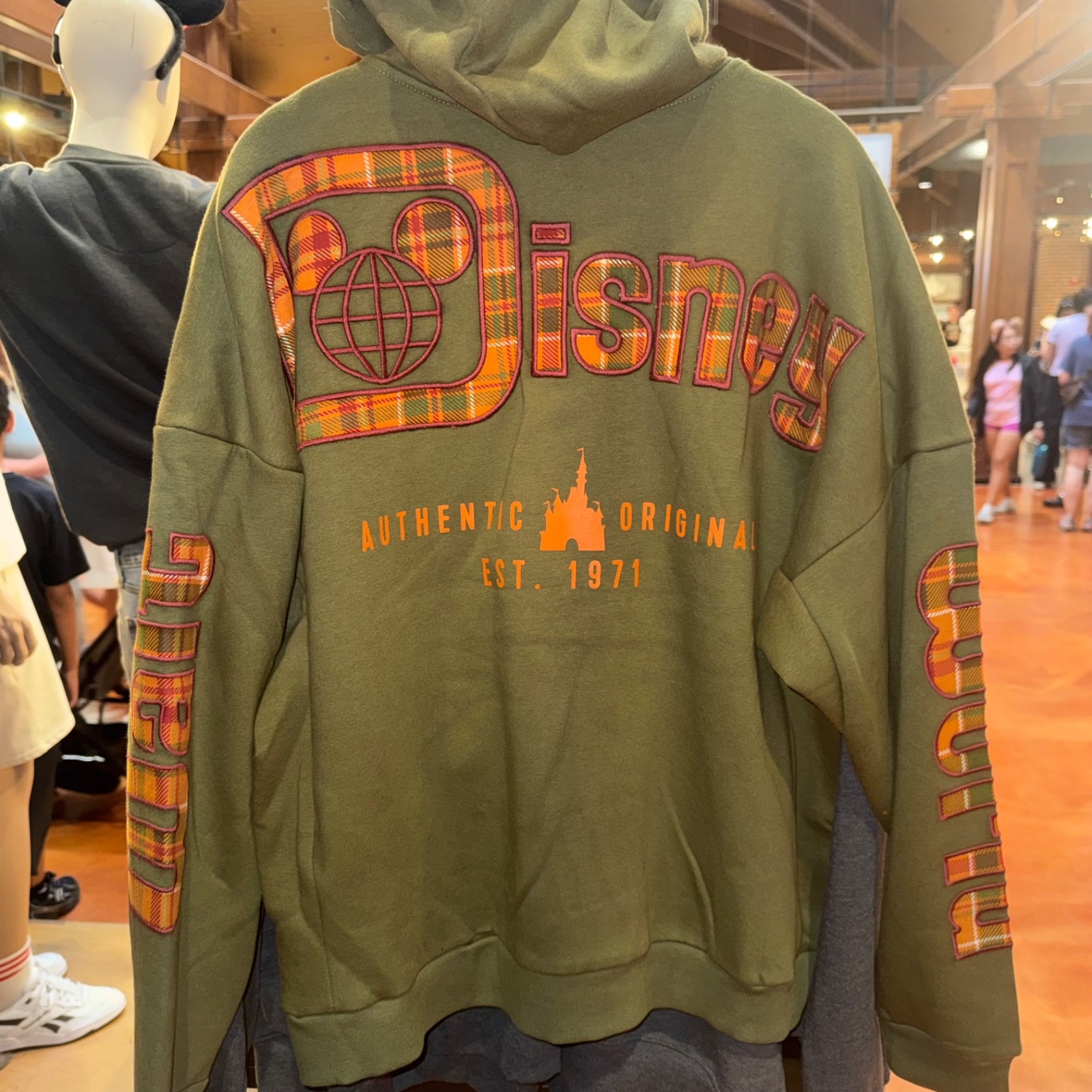 2026 Disney Parks Walt Disney World Fall Plaid Zip-Up Hoodie Adult NWT