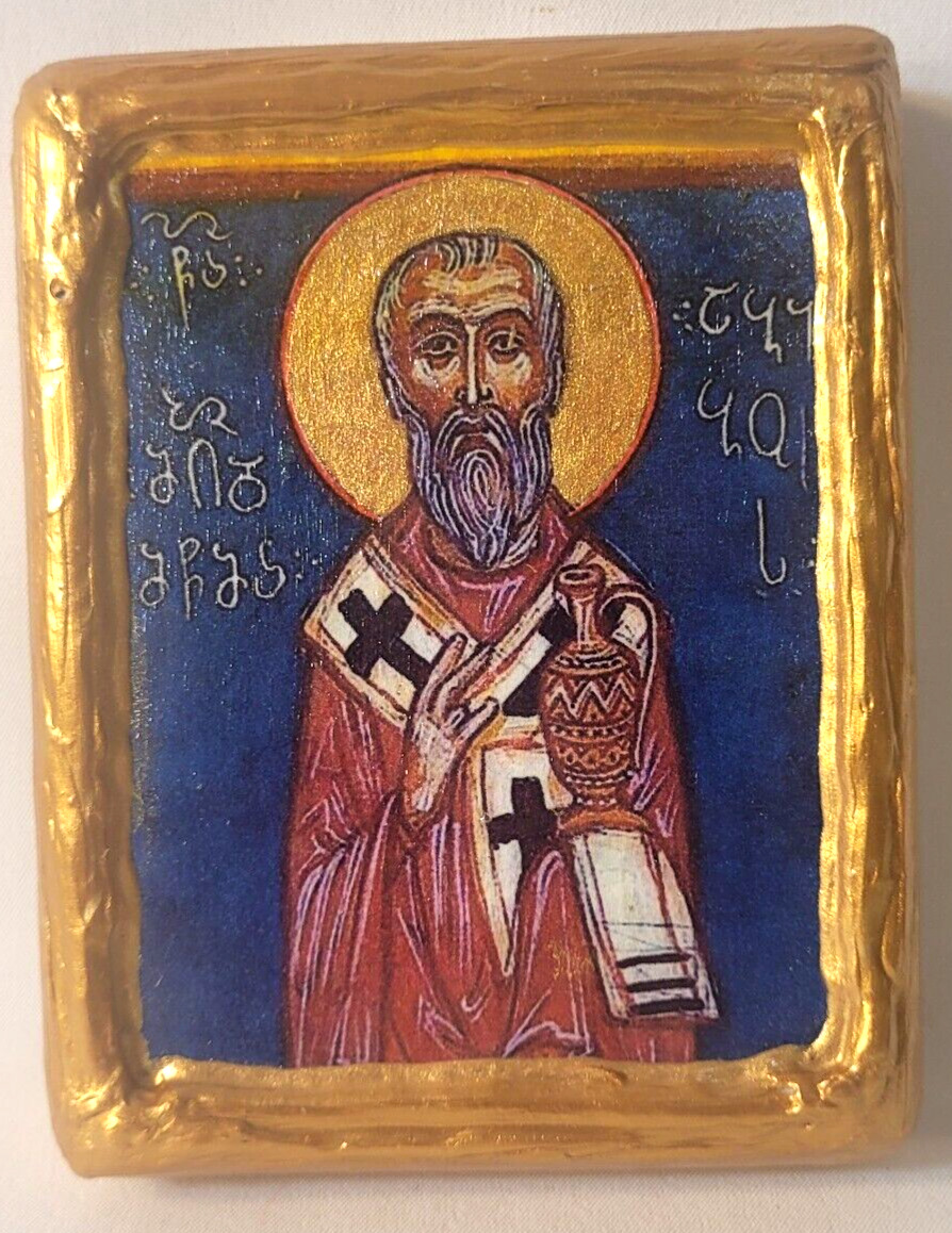 Saints Abibos Abibus Of Georgia Eastern Orthodox Wooden Art  Icon