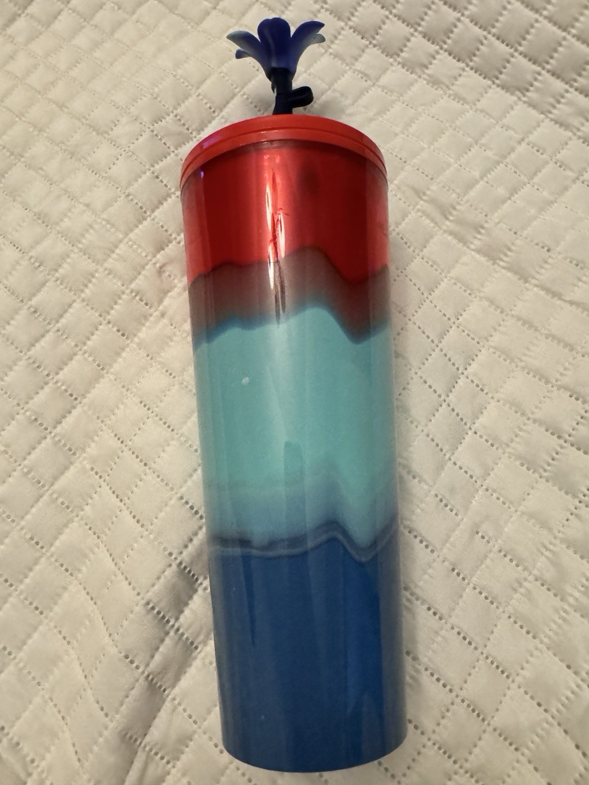 Starbucks Summer 2021 Red Blue Ombre Wave Tumbler