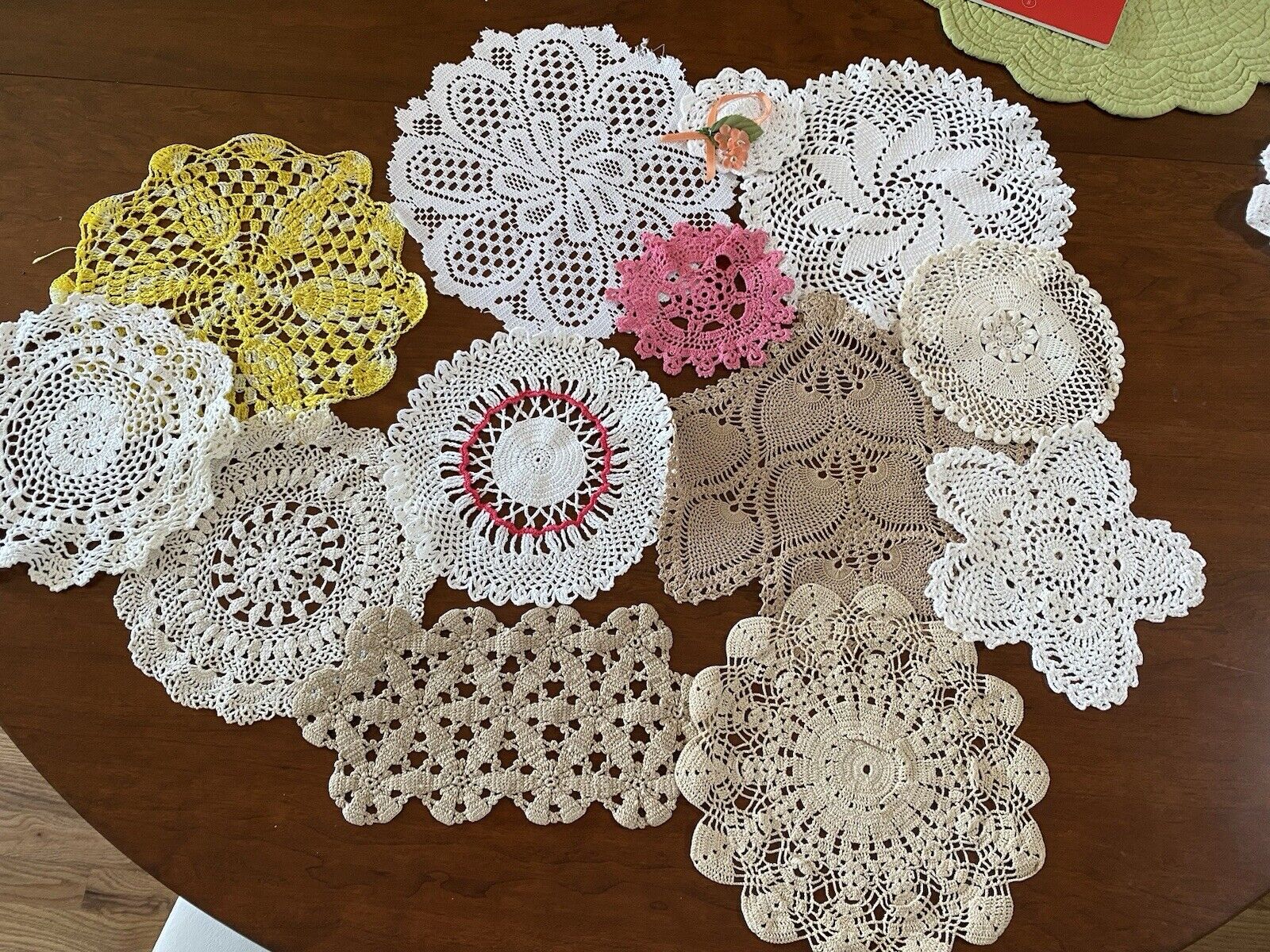 Lot Of Vintage Crochet Pieces for Crafts Or Home Decor