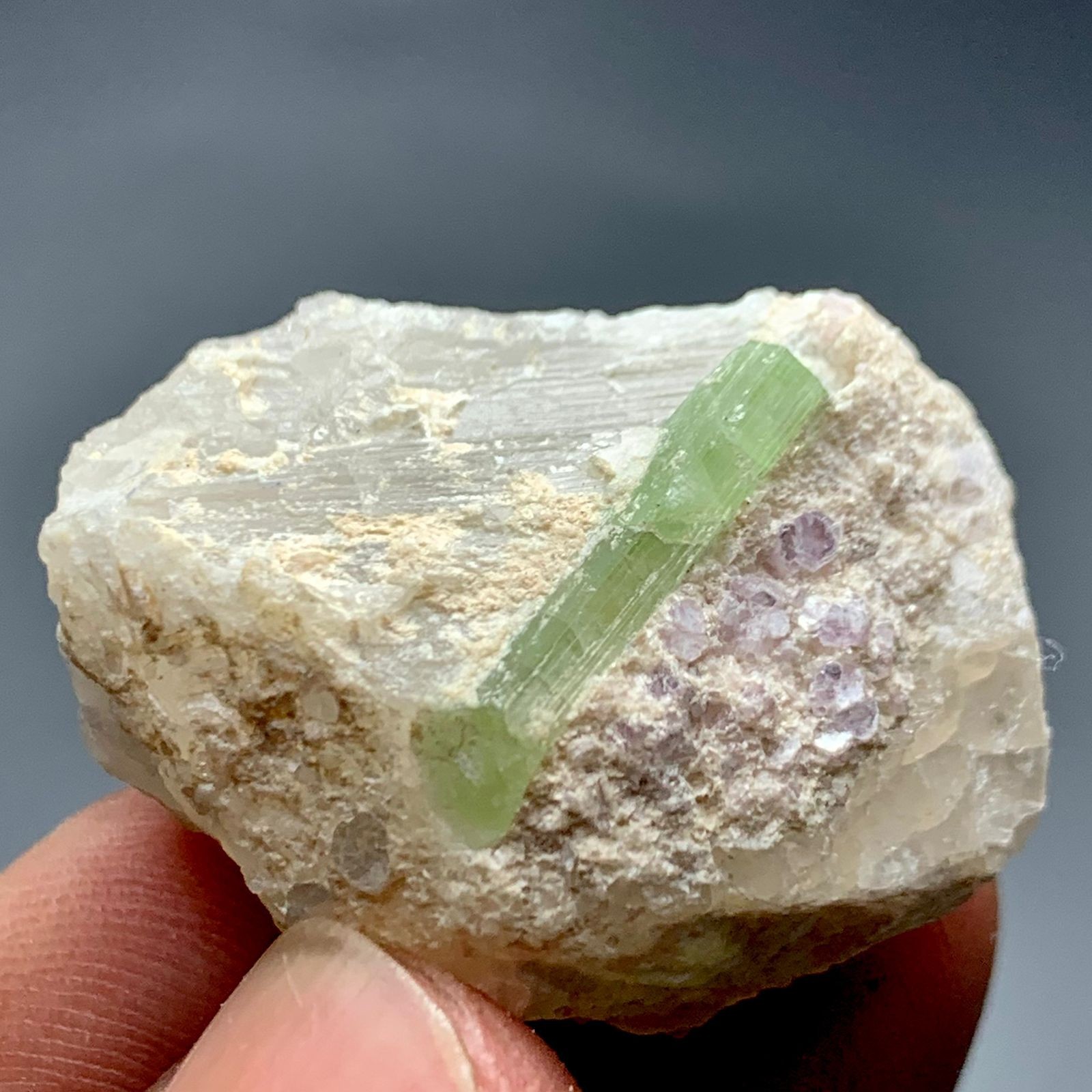 82 CT Terminated Natural Tourmaline Crystal with Quartz From Afghanistan