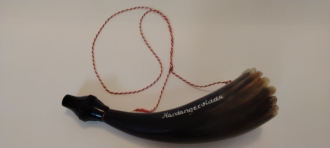 Vintage Hardangervidda Norway Cow Horn Blowing Signal Horn Souvenir