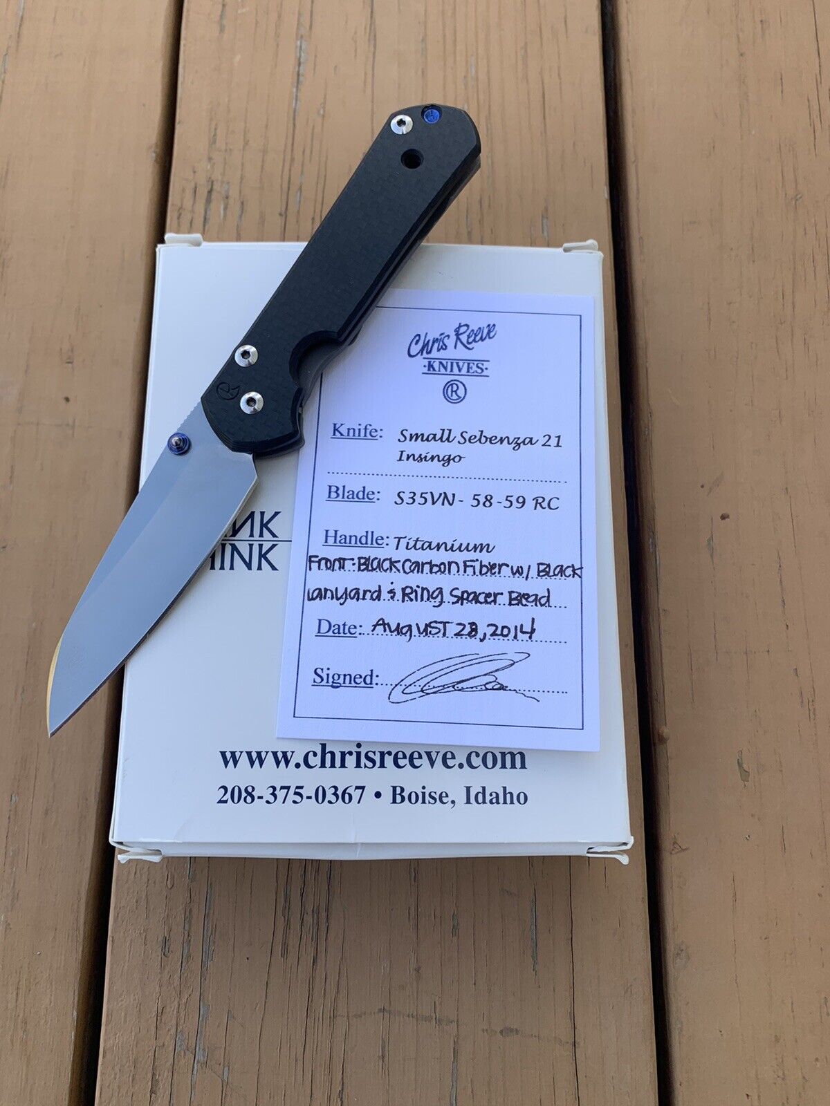 Chris Reeve Small Sebenza 21 - Carbon Fiber - Knife Art Special Edition Insingo