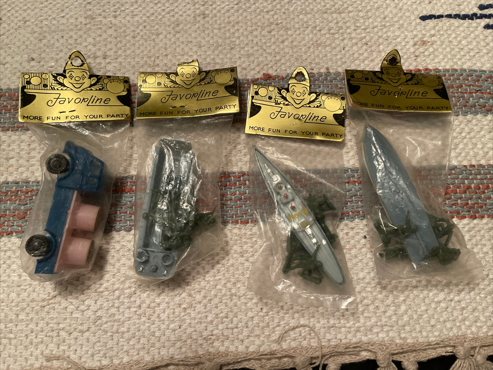 4 Vintage Favorline Party  Toys Truck Military -NIP-HTF Ship Boat Landing Craft