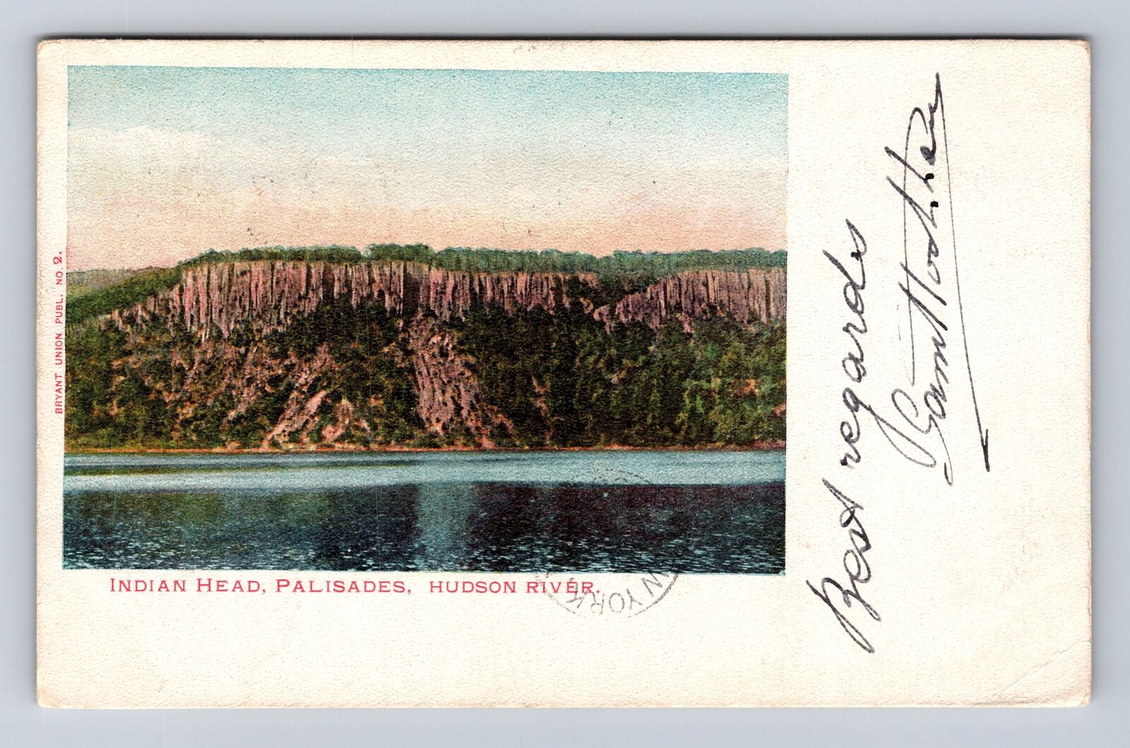Palisade CO- Colorado, Indian Head, Hudson River, Antique Vintage c1902 Postcard