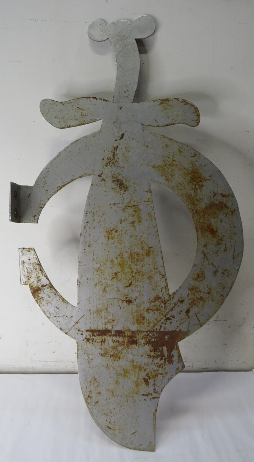Antique Vintage Large Metal Shriner Building Sign 36in Scimitar Crescent