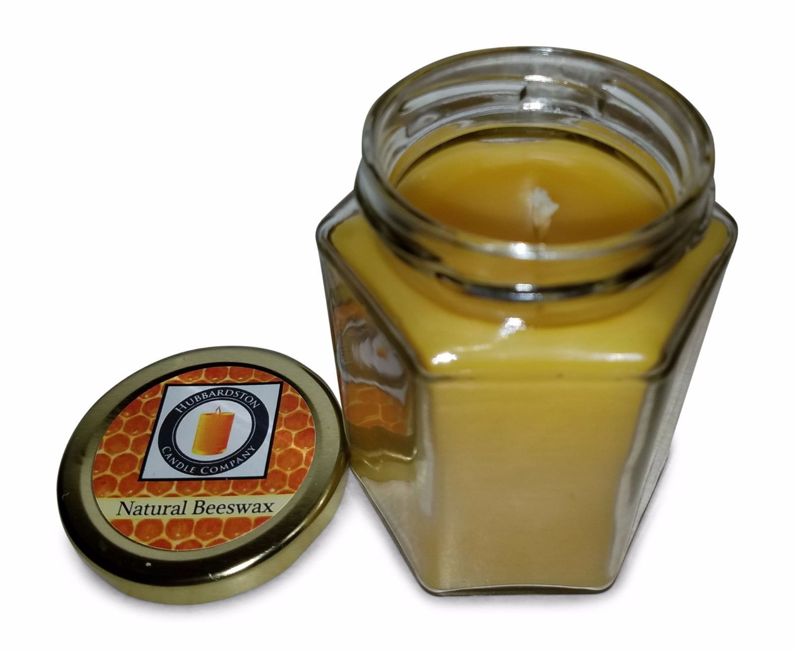 100 Percent  Pure Beeswax Jar Candle, 8 oz, Natural Honey Scent
