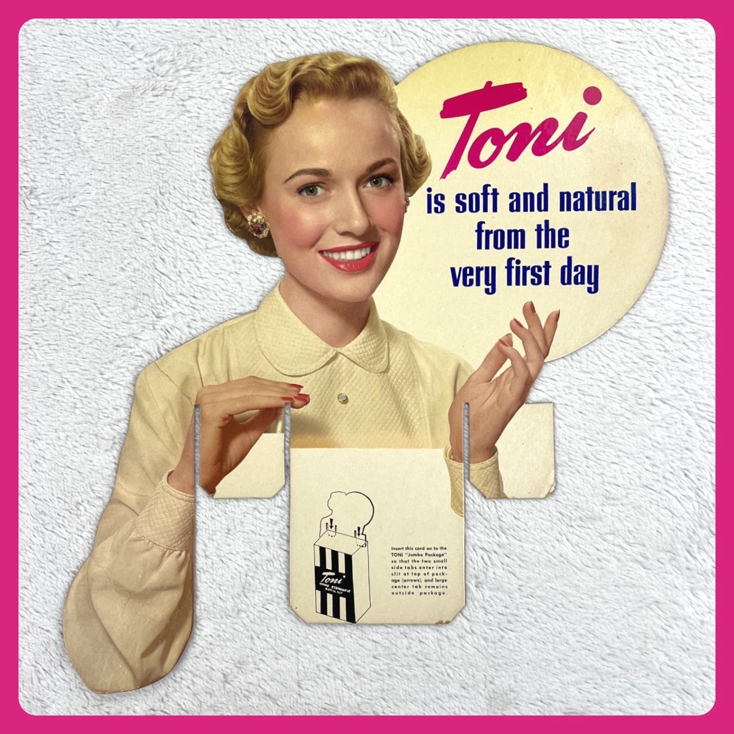 1950s Woman Toni Hair Vintage Advertising Sign 17