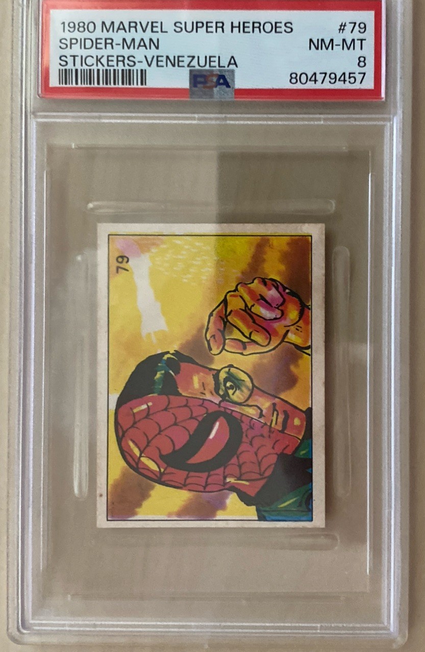 SPIDER-MAN PSA 8 1980 Marvel Super Heroes Sticker Venezuela #79