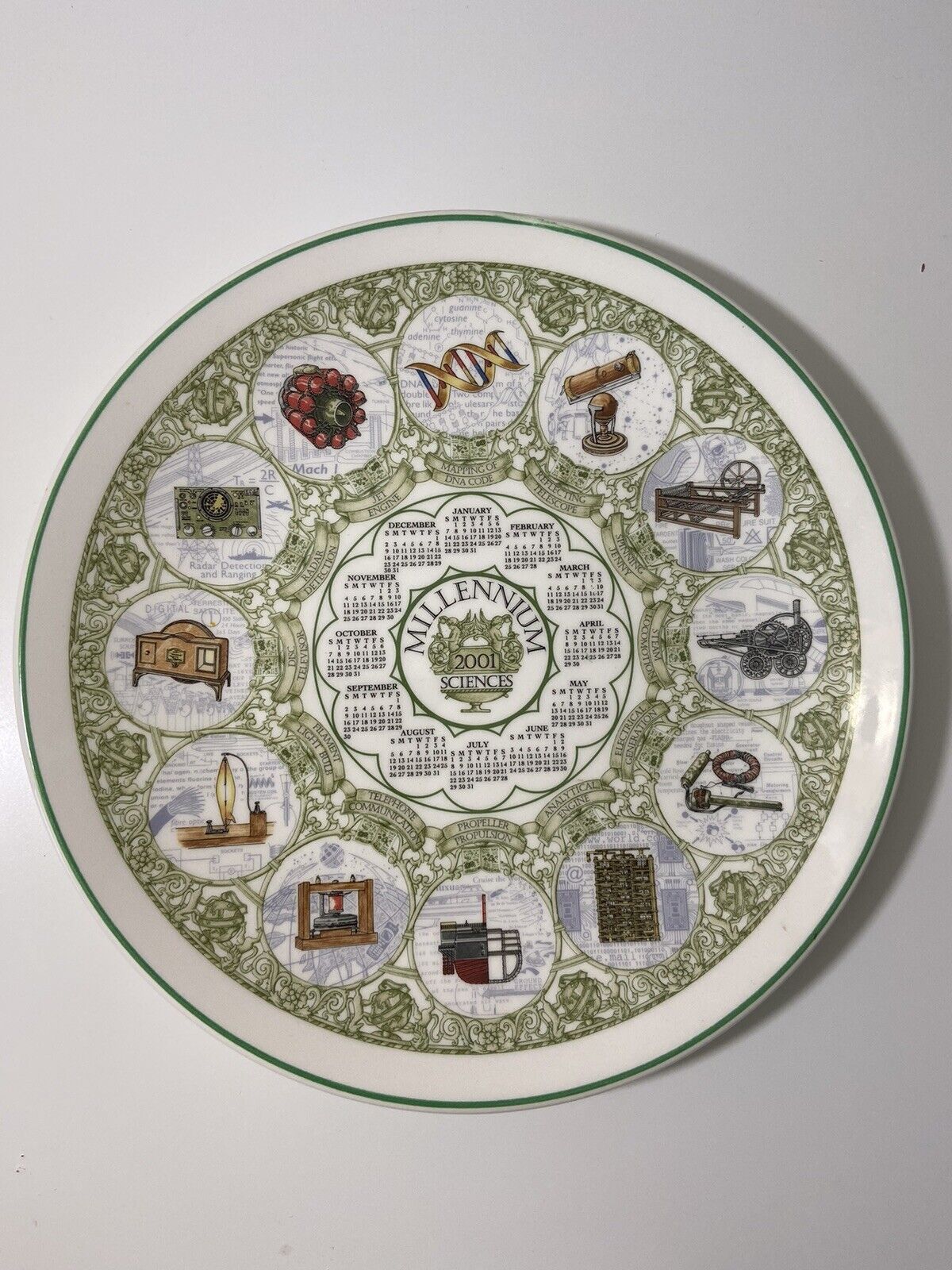 Wedgewood 2001 Collector Calendar Plate Millennium The Sciences Made In England