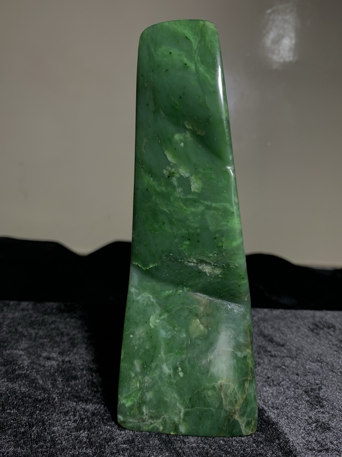 846g Natural Green Nephrite Jade Freeform Polished Specimen Decor 7\