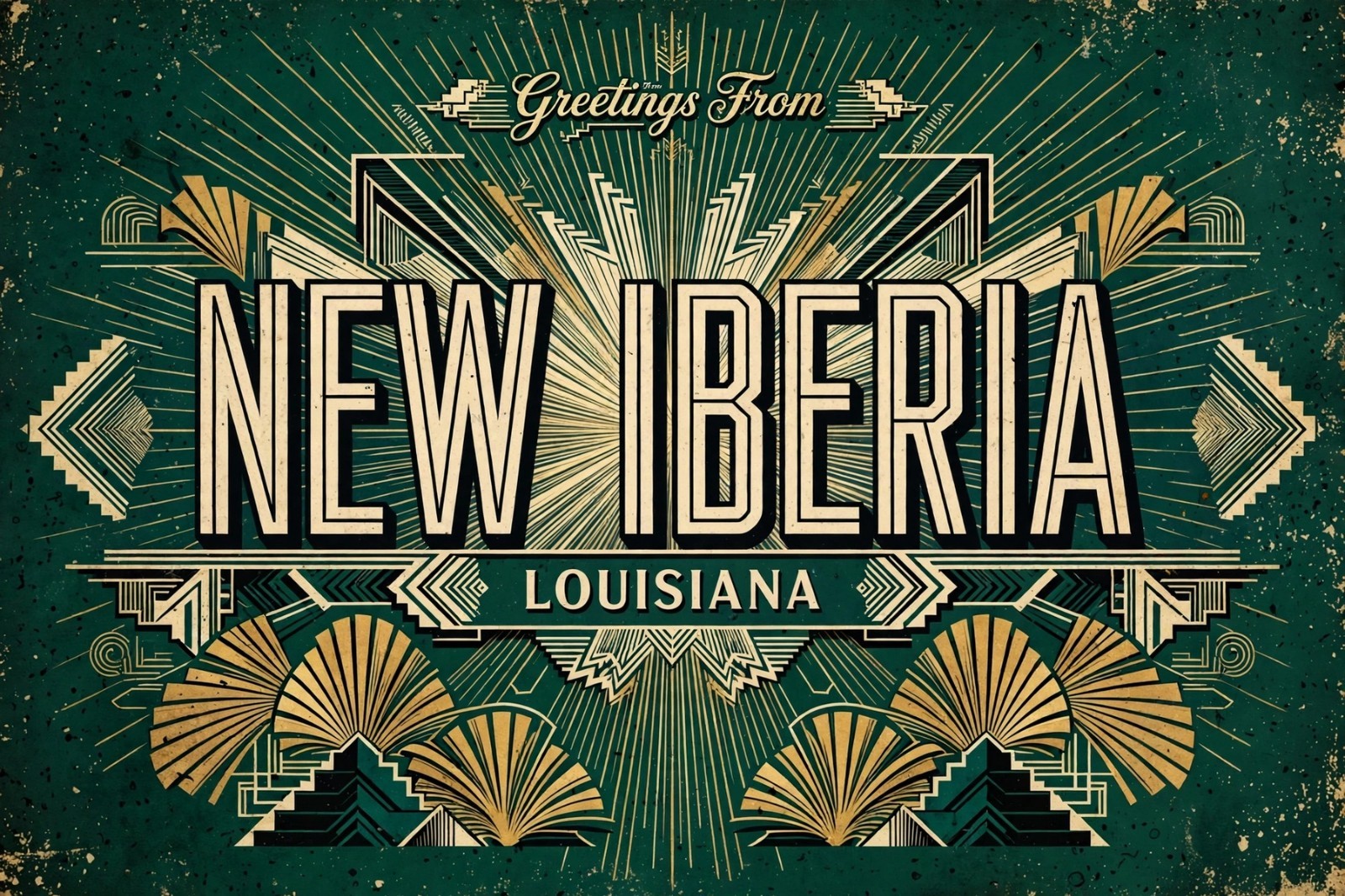 Greetings From New Iberia LOUISIANA 4x6 Modern Postcard E438
