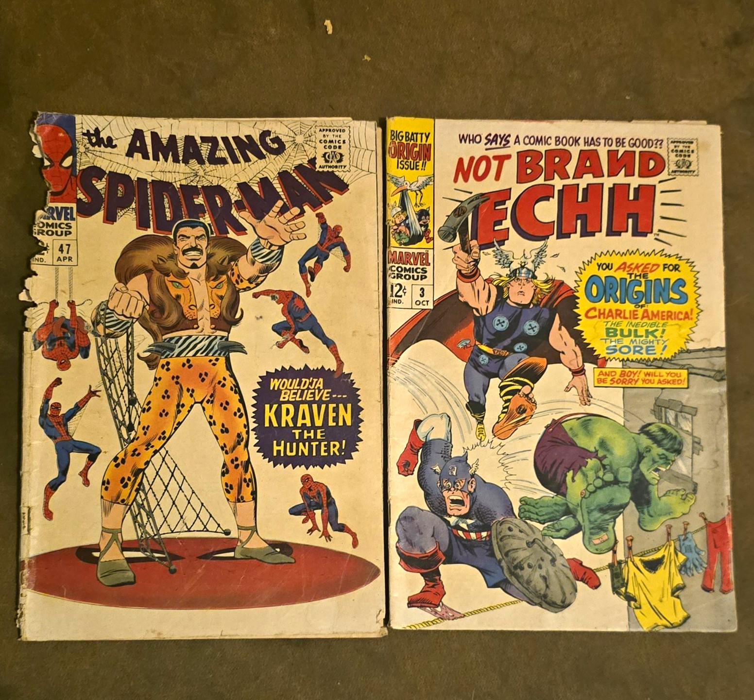 Marvel Comics The Amazing Spider-Man #47 & Not Brand Echh #3 Lot