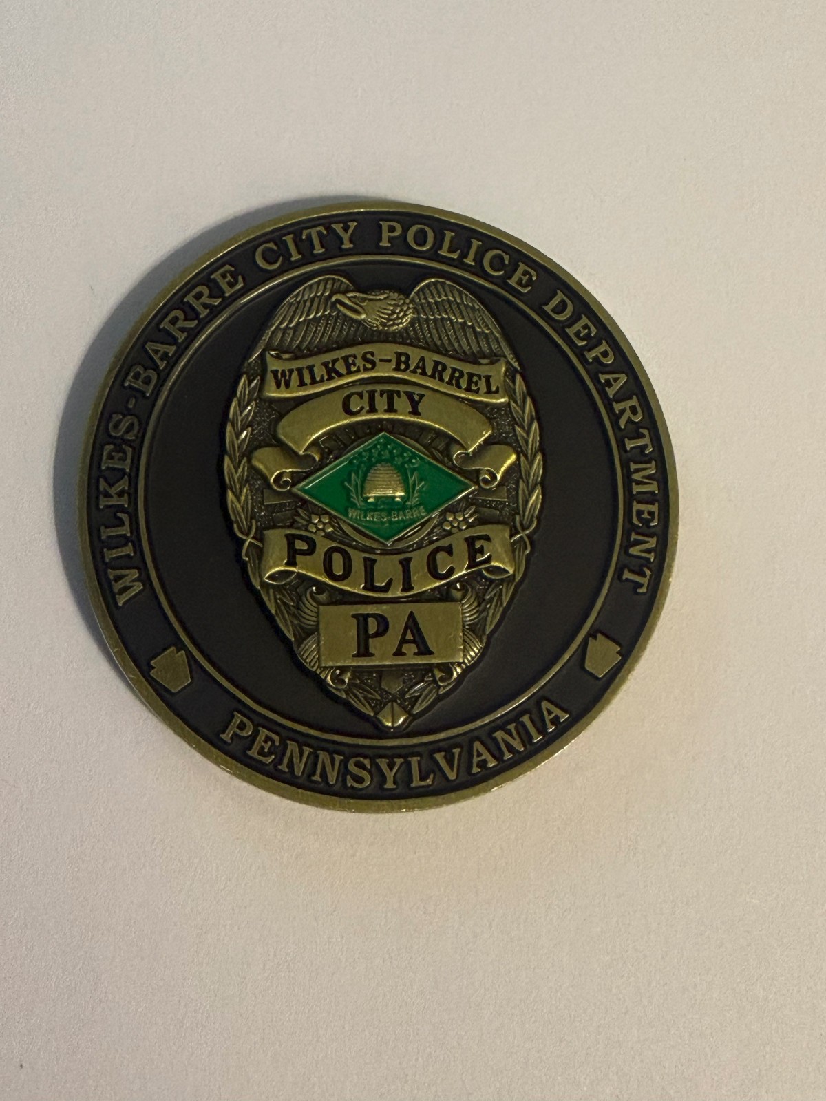 Wilkes-Barre City Pennsylvania Police Challenge Coin (Honor, Courage, Integrity)
