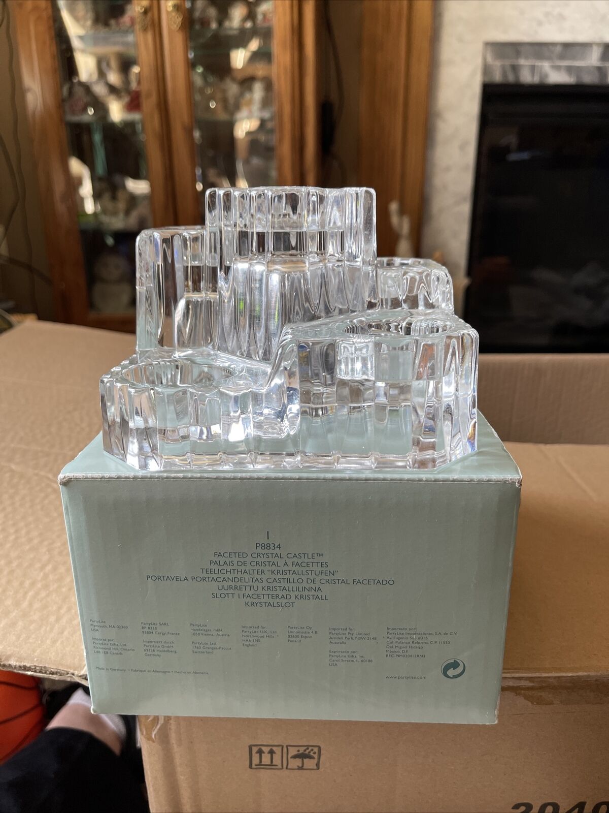 Clear Faceted Crystal Castle Partylite Tealight Holder