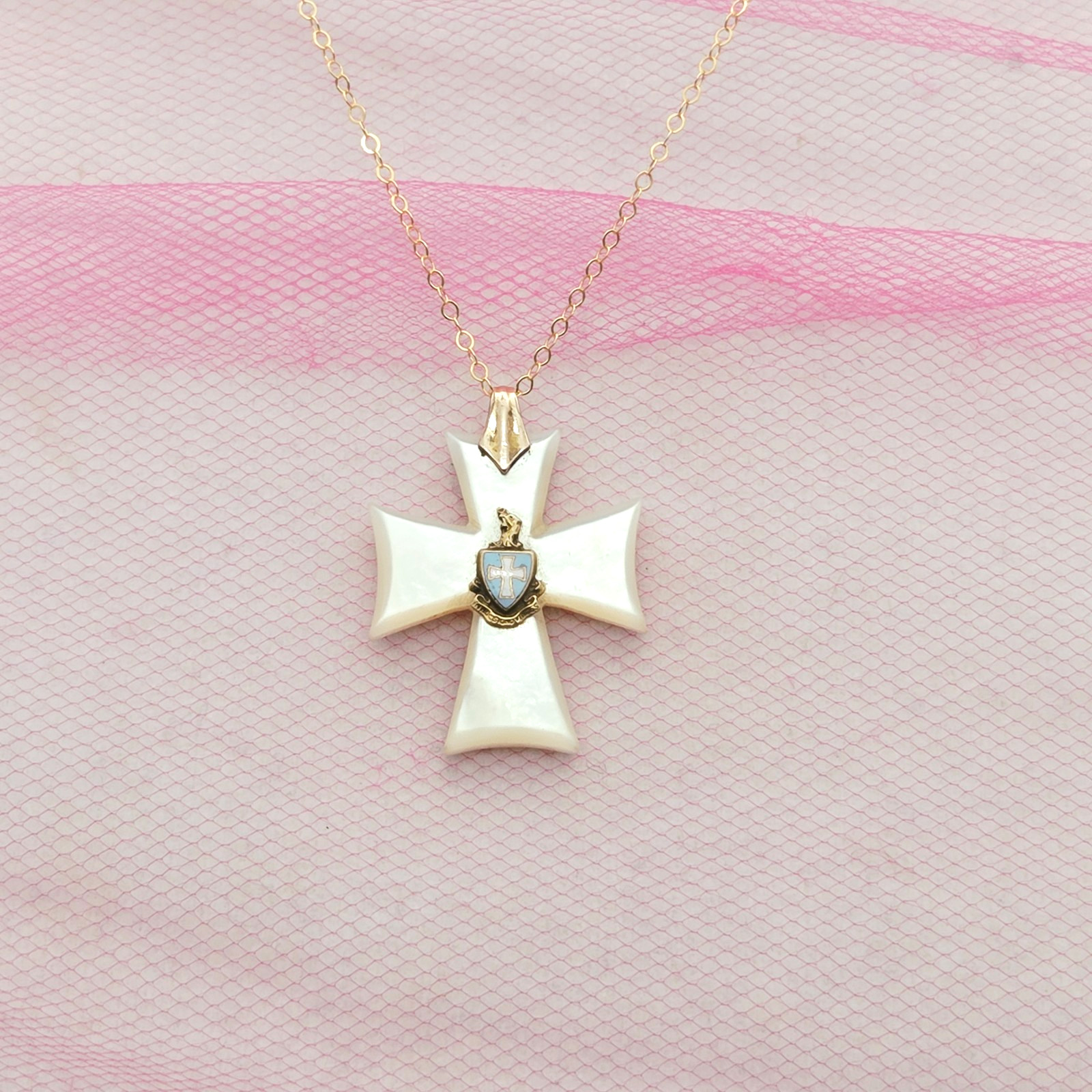 Antique SIGMA CHI Fraternity Vintage Cross Crest GF Necklace For Sweetheart Mom
