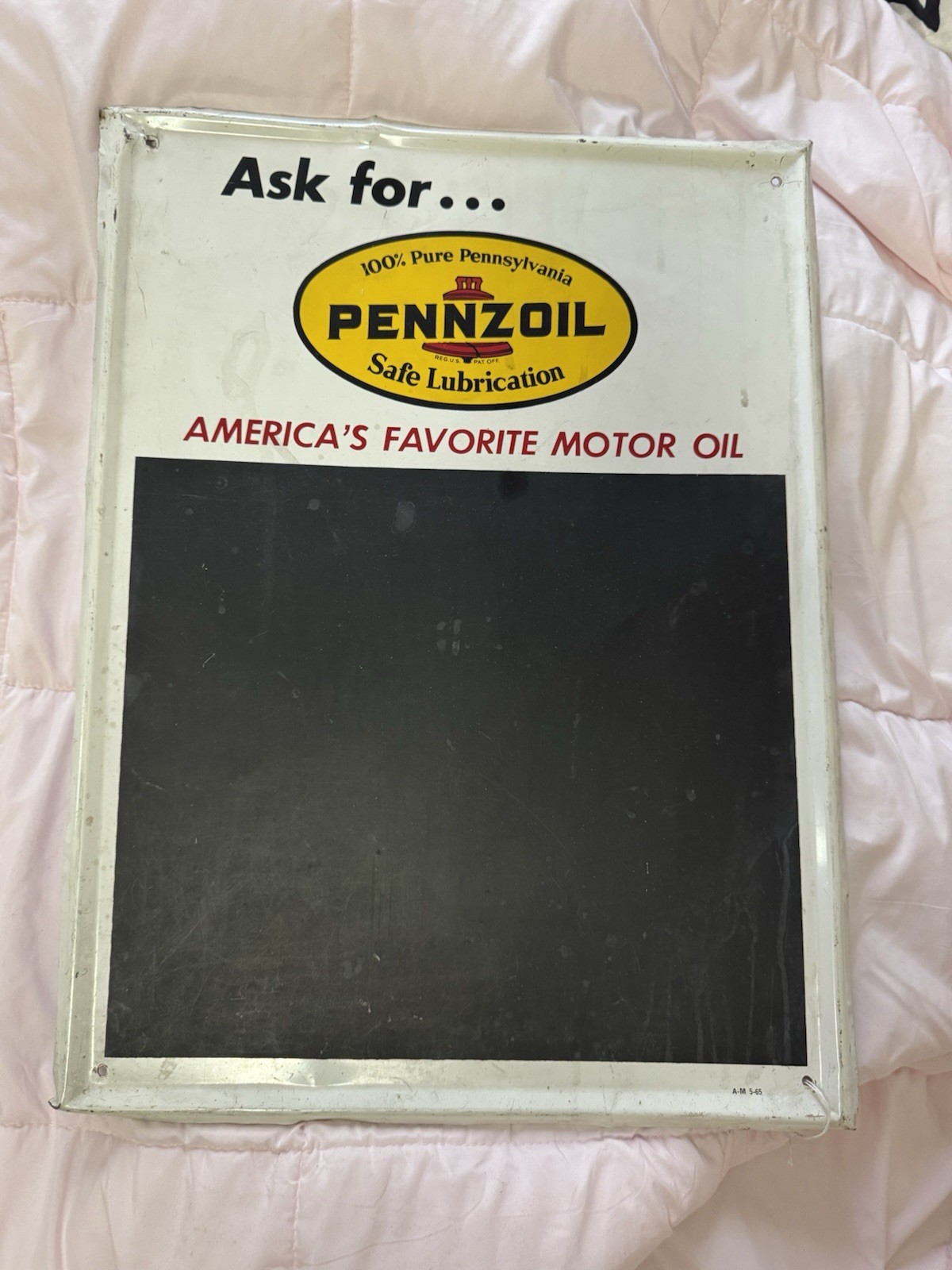 Pennzoil Metal Chalkboard Sign AM-5-65