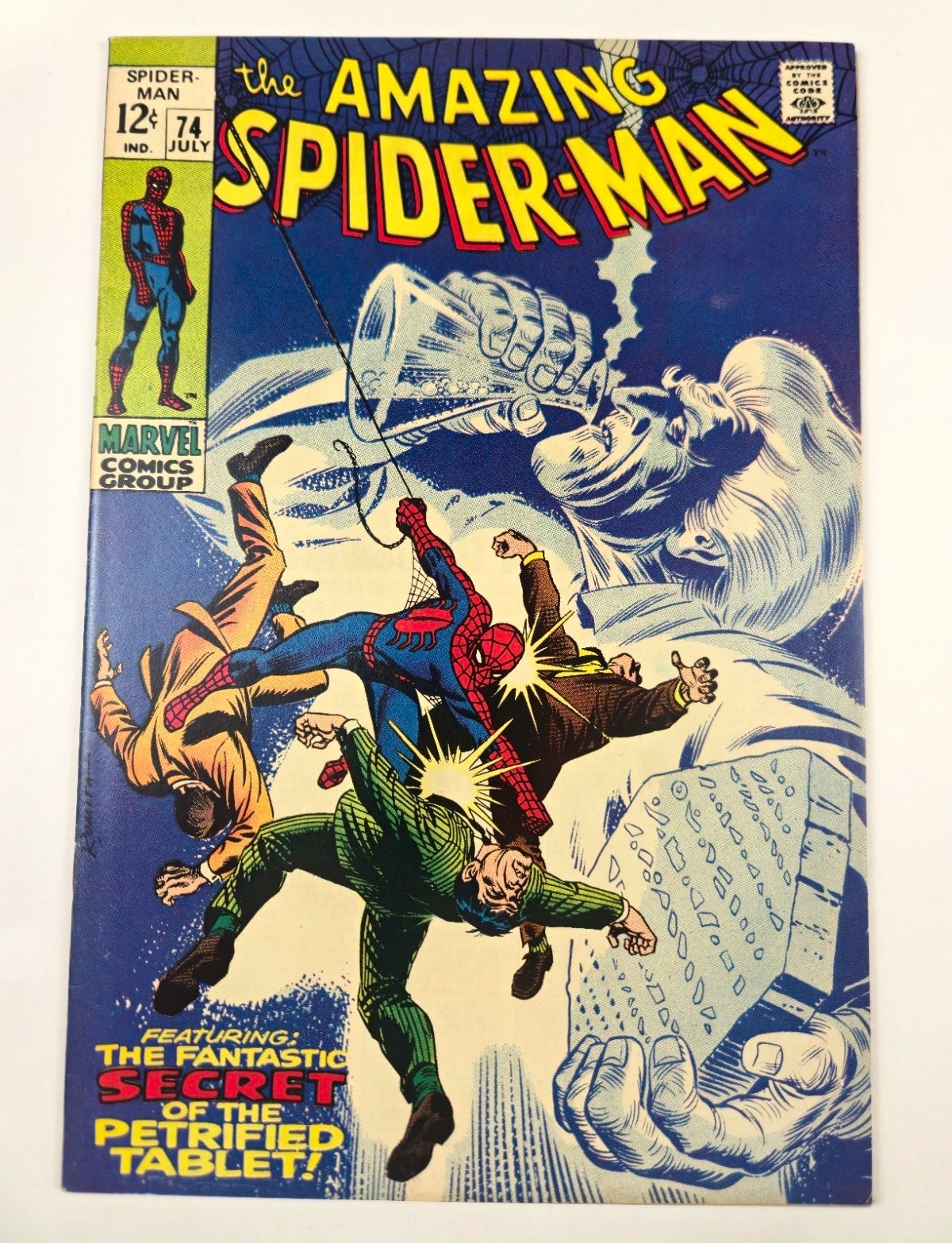 Amazing Spider-Man 74 1969 FN/VF 7.0 Last 12c Cover Silvermane John Romita Key 