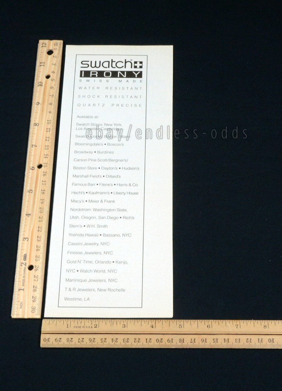 1995 Swatch Irony Wristwatch Watches Magazine Page Print Ad Vintage 90s 1990s