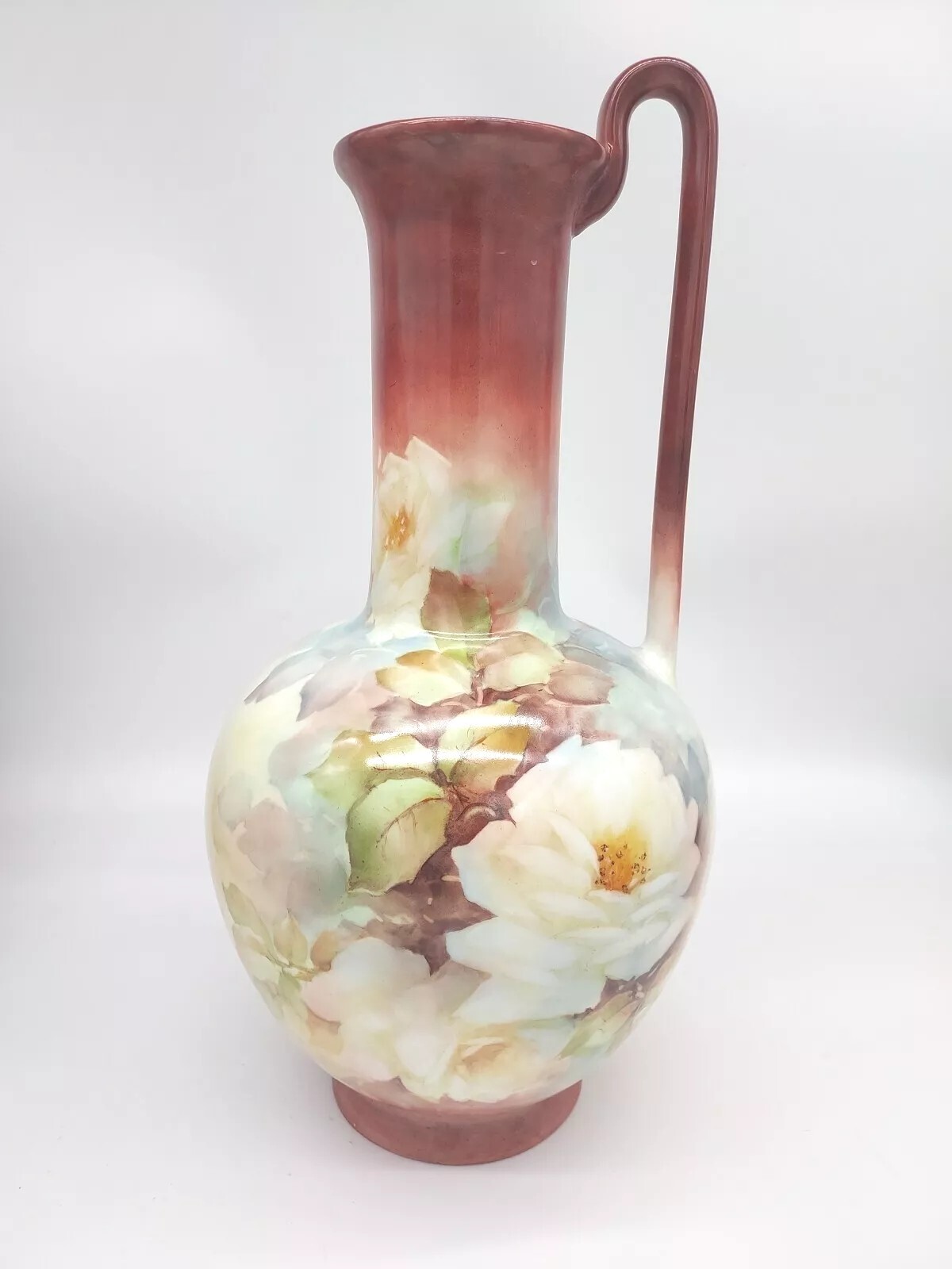 Vintage Gerold Porzellan Bavaria  Vase Yellow Roses, West Germany, 14