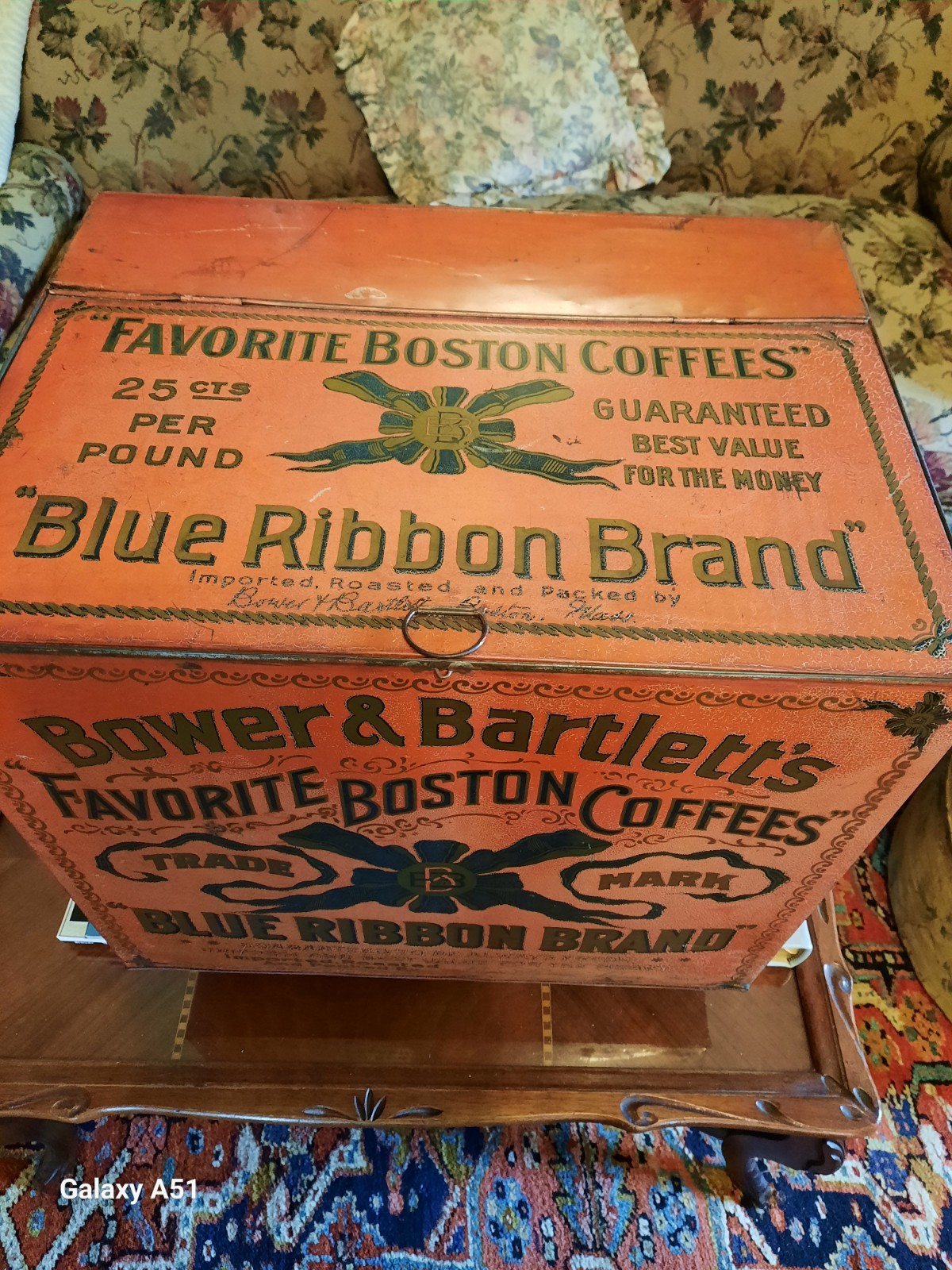 Large Antique General Store Coffee Bin by Bower and Bartlett's 
