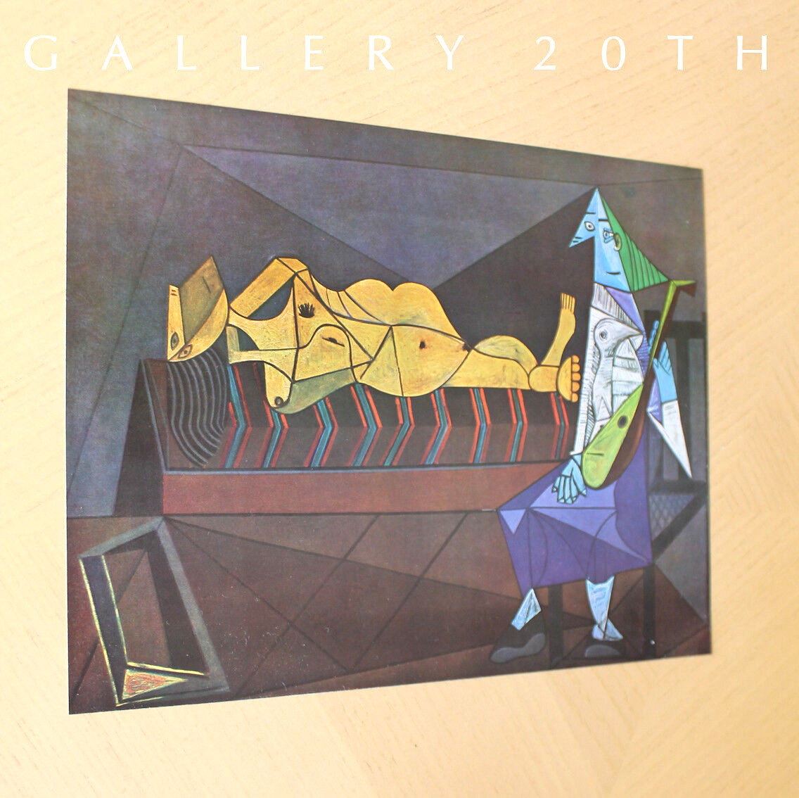 PABLO PICASSO LITHOGRAPH NUDE WITH MUSICIAN 40S MODERN ART MID CENTURY PAINTING