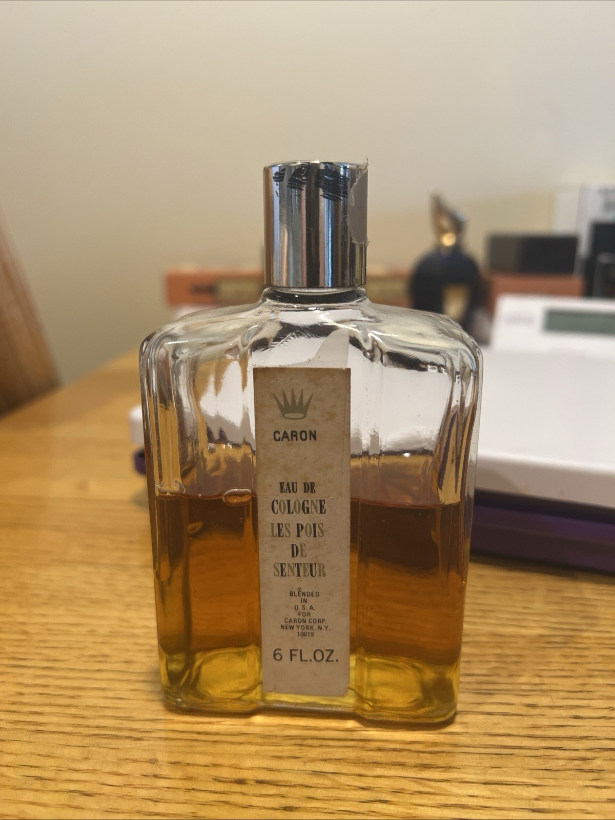 Vintage Caron Les Pois de Senteur Eau de Cologne Perfume Bottle Sweet Pea Rare